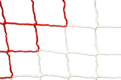 Voetbalnet 6 x 2.1 m rood/wit - diameter: 3 mm