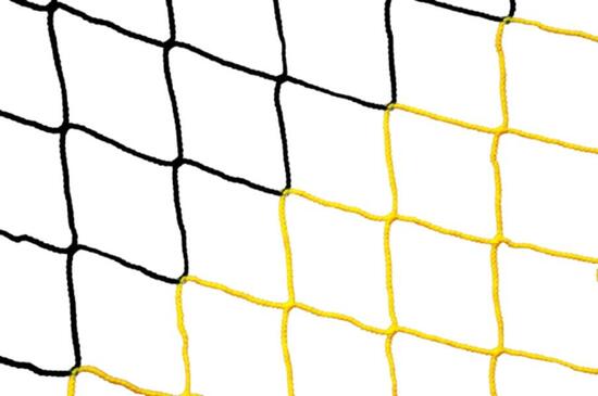 Filet pour but de football 5 x 2 m - 4 mm - Jaune et noir