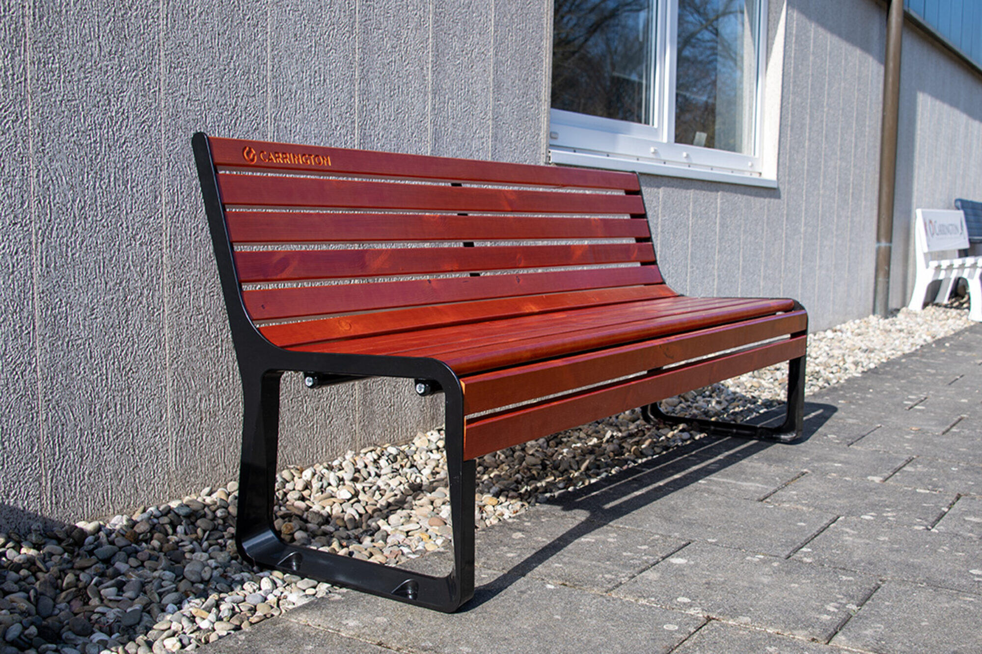 Premium-Tennisbank aus Holz mit Rückenlehne - 180 cm 3/7