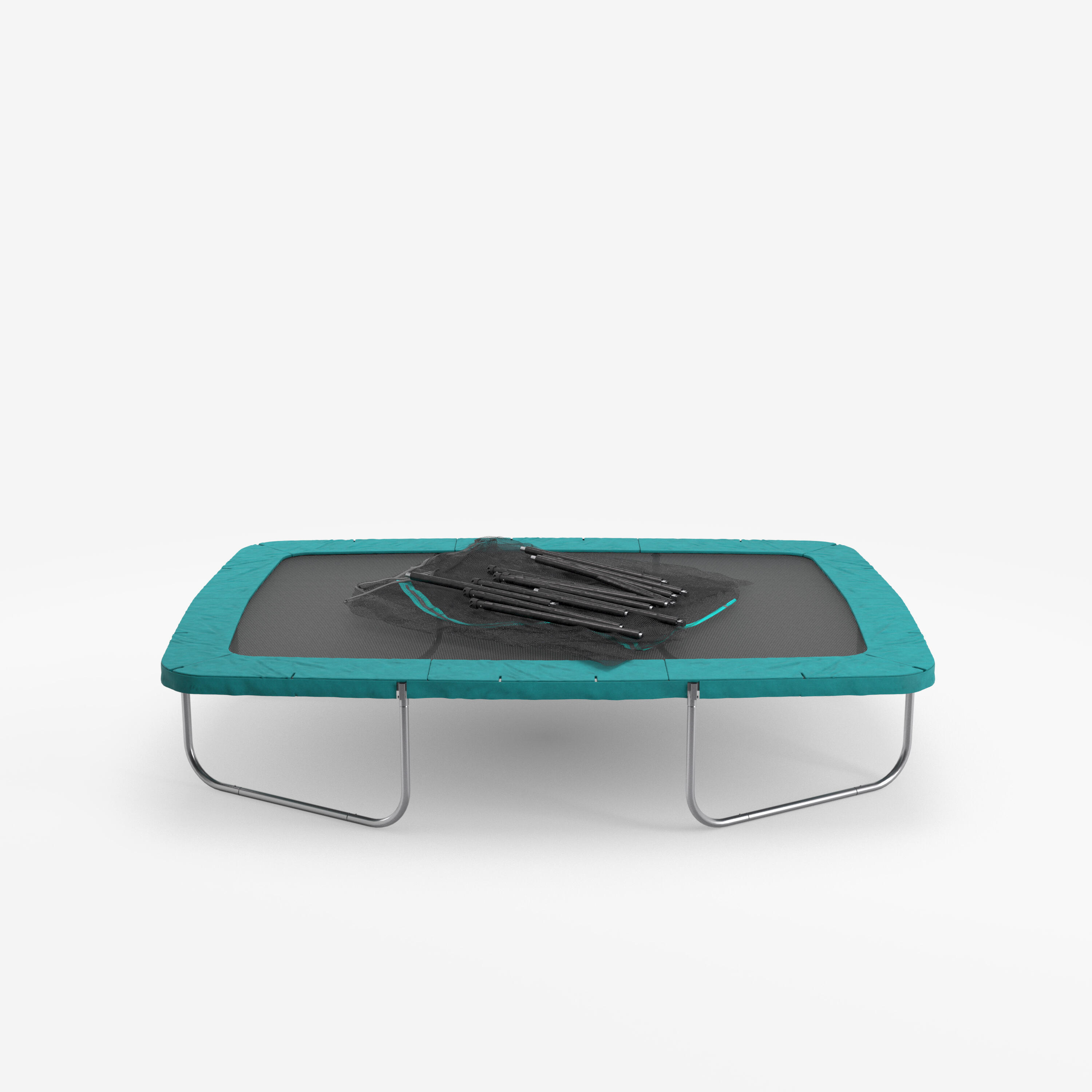 Second Life - Trampolina prostokątna Domyos 520 z siatką... - Stan Doskonały 2/5