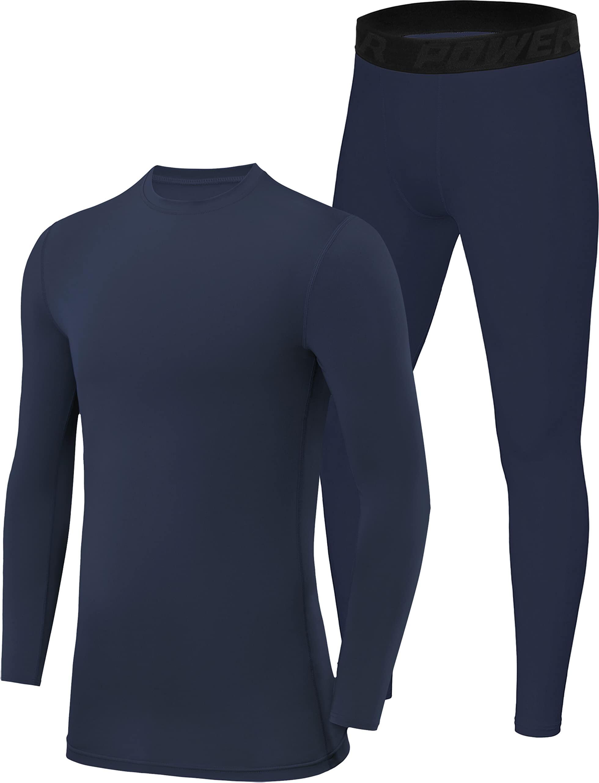 POWERLAYER Jungen Performance Kompressions-Set – Thermo Langarmshirt & Leggings