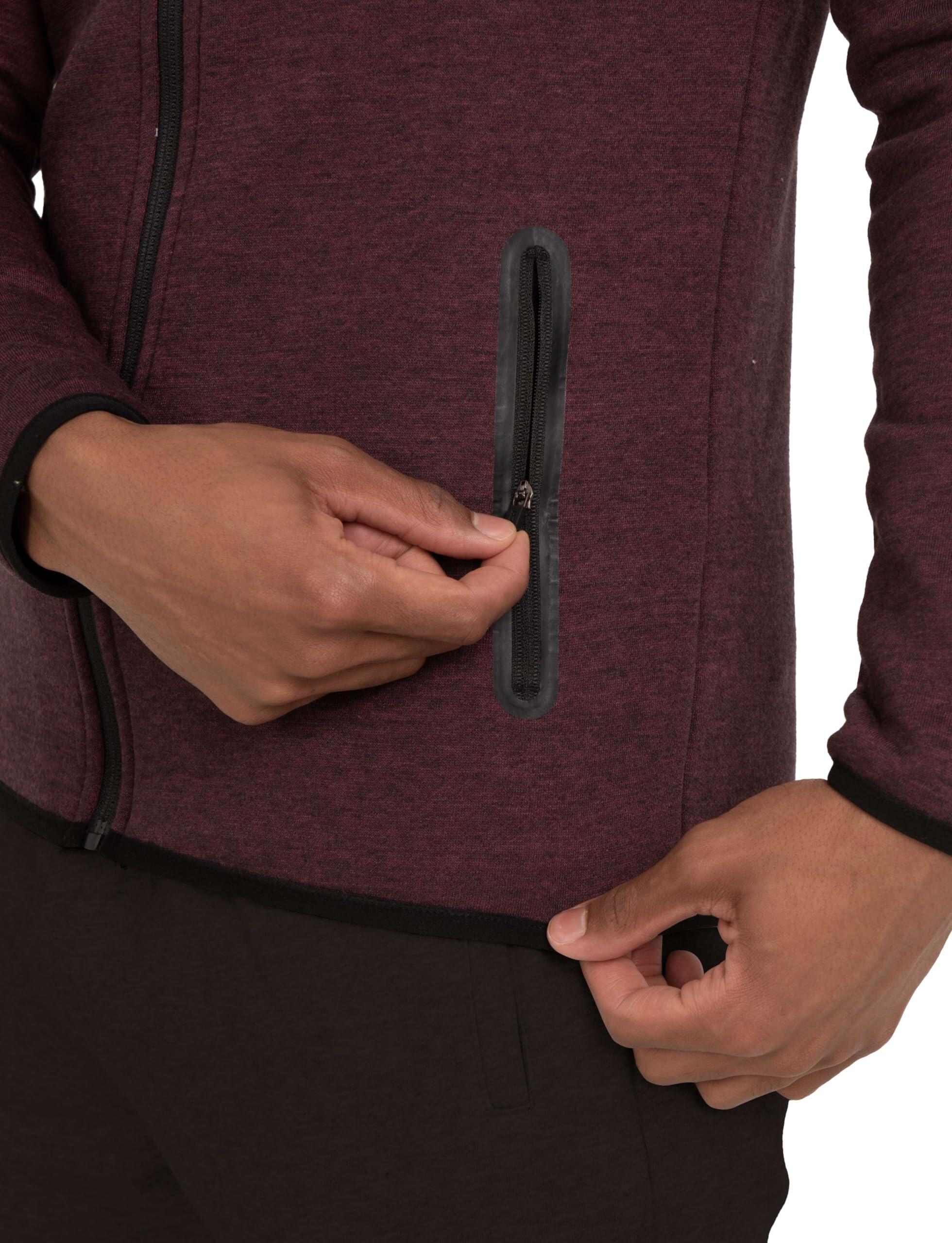 Men’s Revolution Tech Hoodie with Zip Pockets - Burgundy Marl 5/7