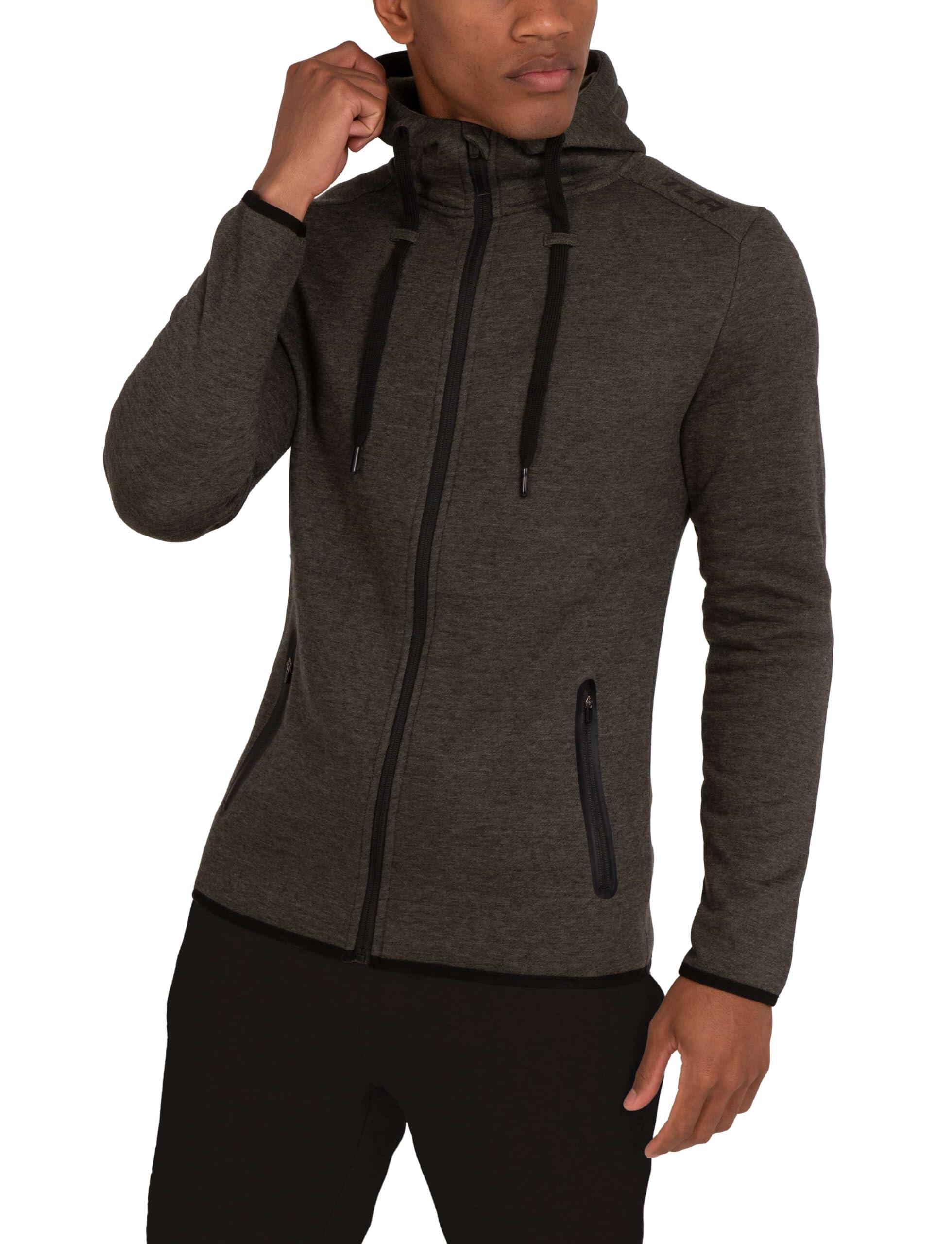 TCA Men’s Revolution Tech Hoodie with Zip Pockets - Dark Army Marl