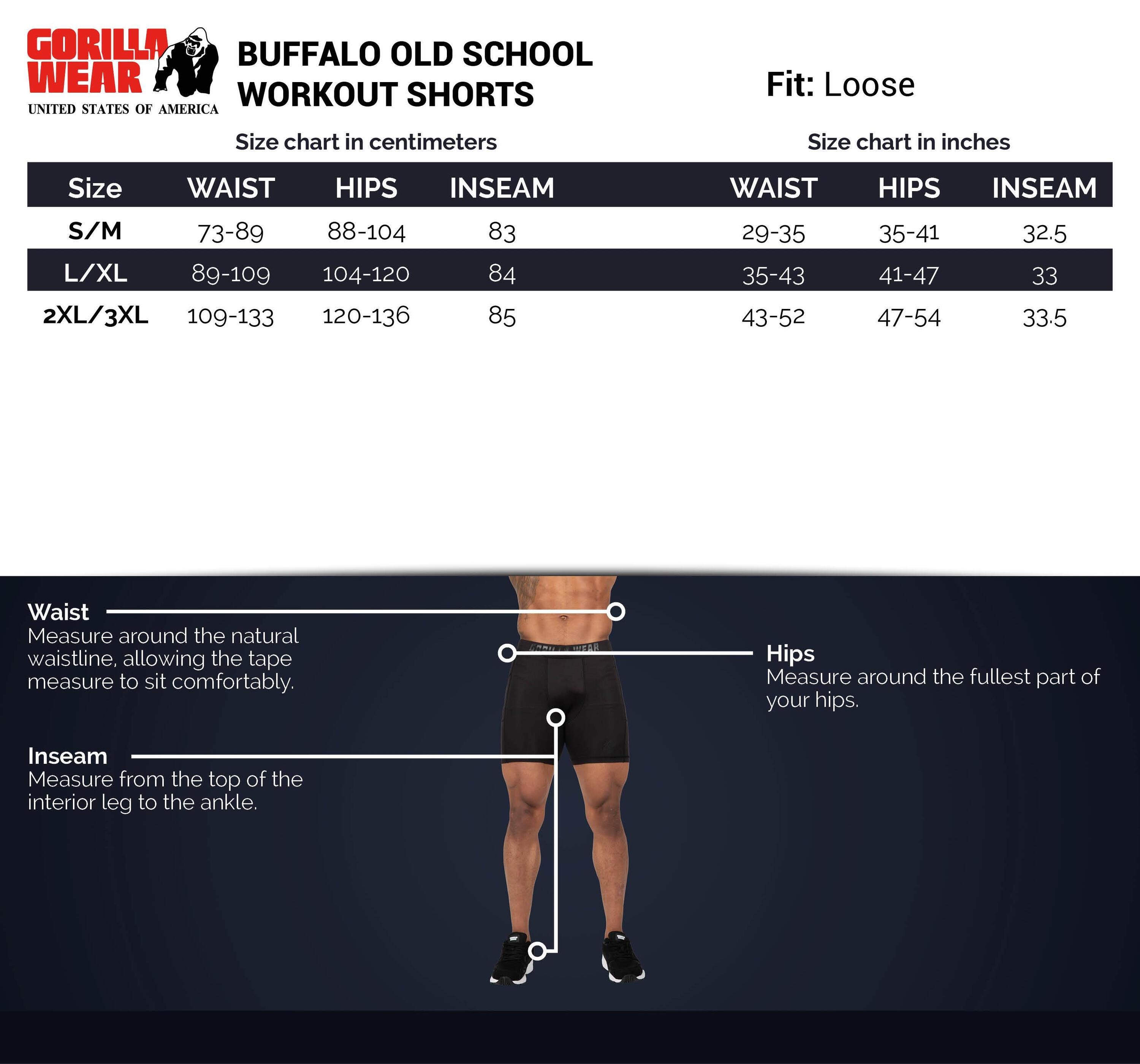 Buffalo Allenamento vecchia scuola Pantaloncini - Nero/Rosso 5/6