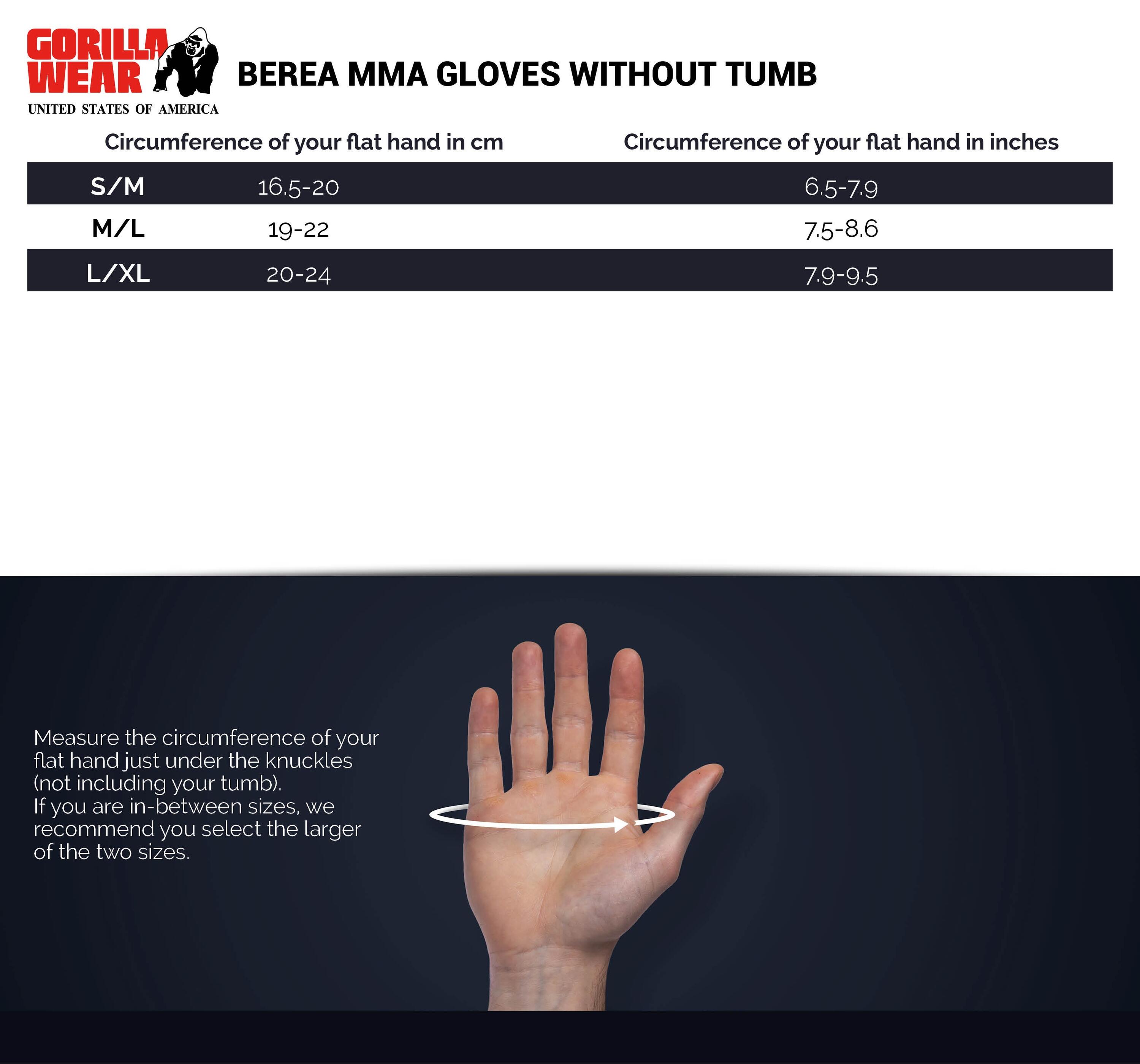 Berea Rękawice MMA (bez kciuka)- Czarny/Biały 5/7