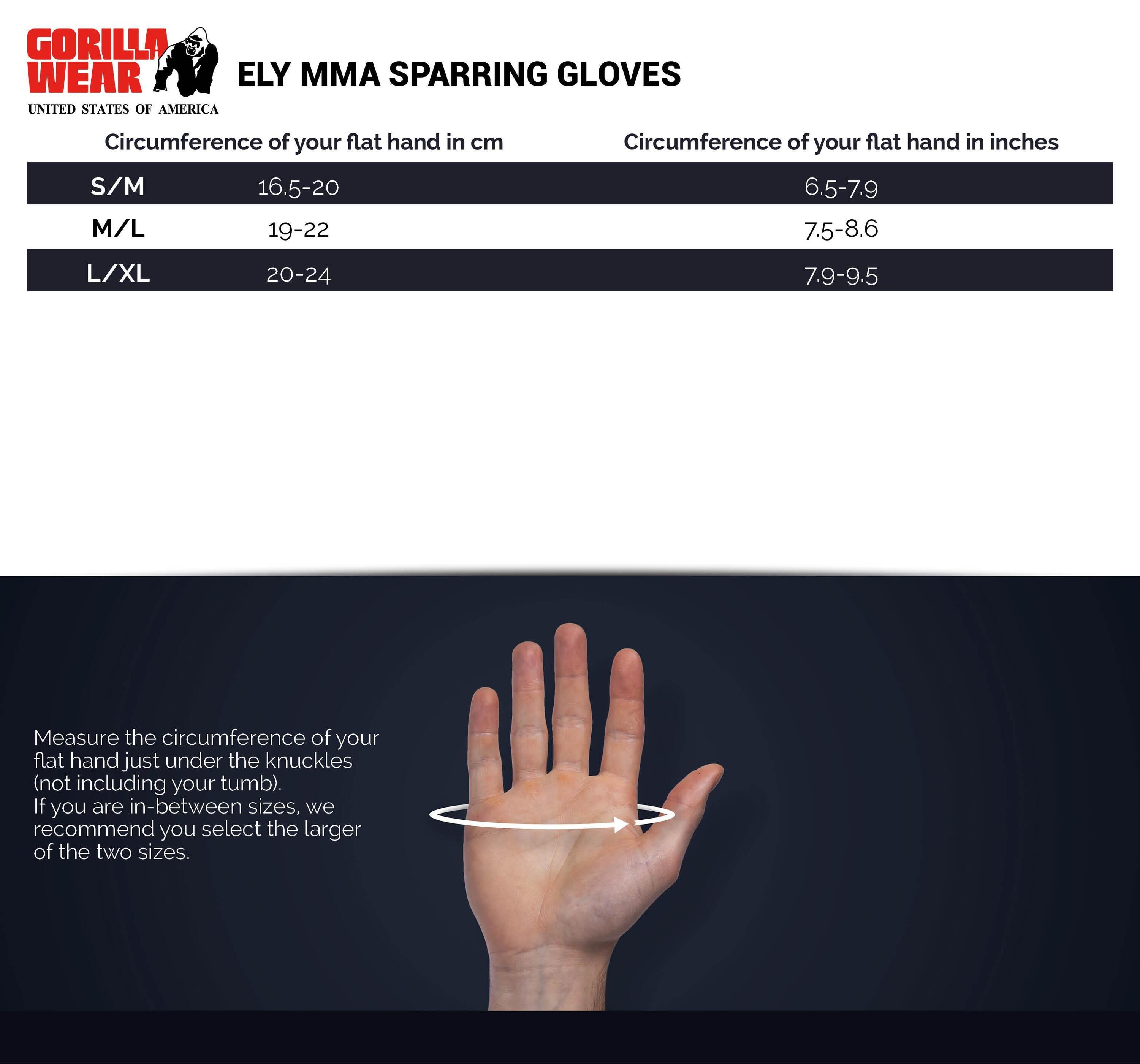 Ely MMA Sparring Gloves - Zwart/Wit 5/7