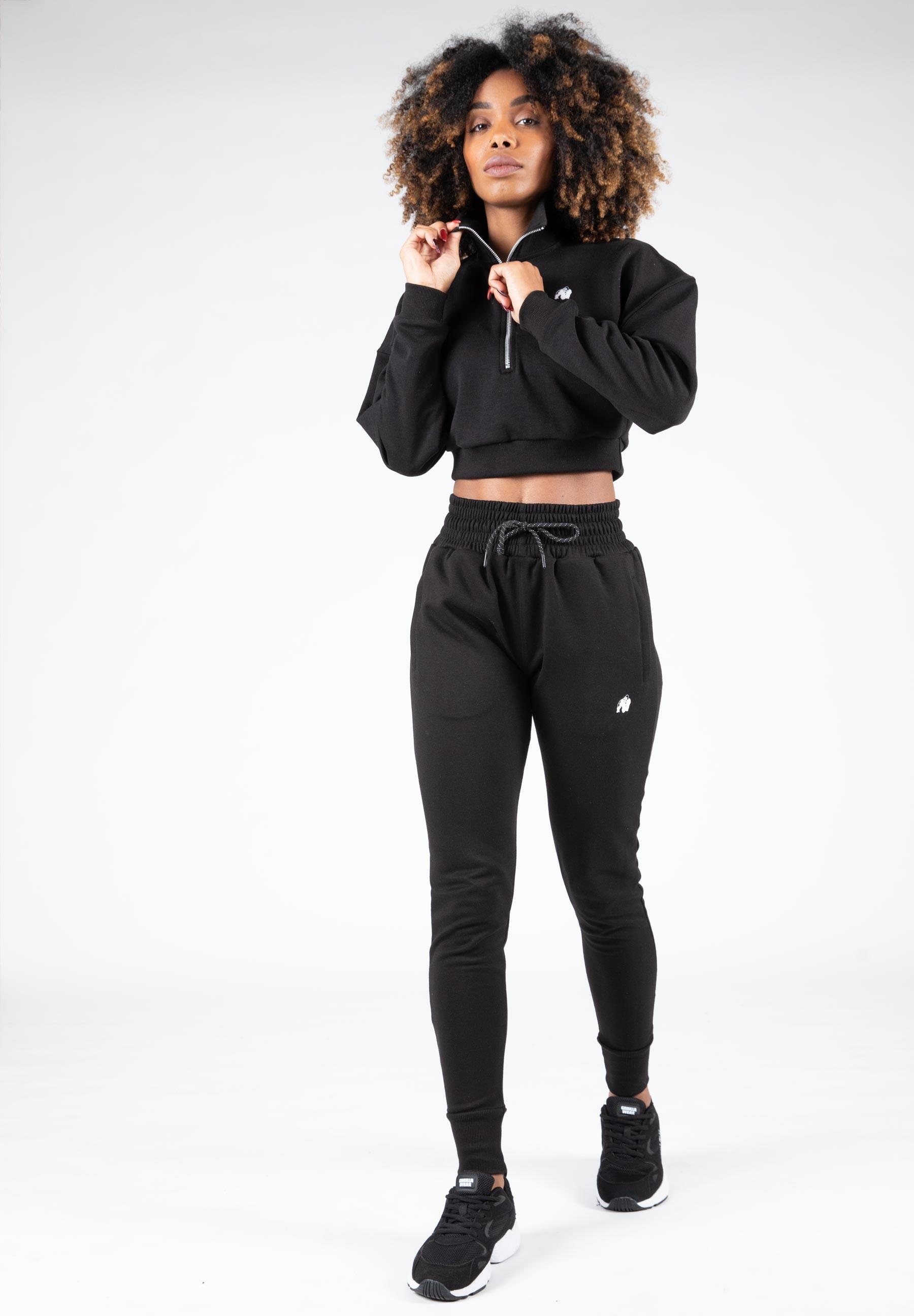 Ocala Cropped Sweat-shirt à demi-zip - Noir 3/7