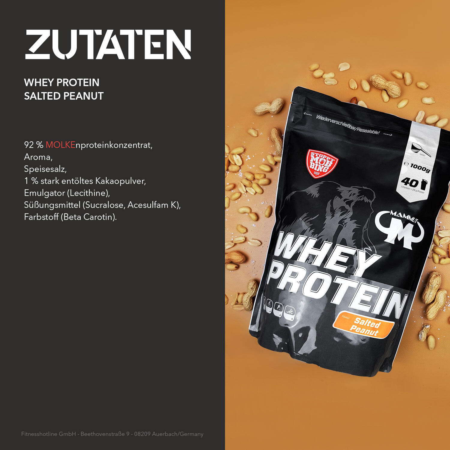 Whey Protein - Salted Peanut - 1000 g Zipp-Beutel 3/5