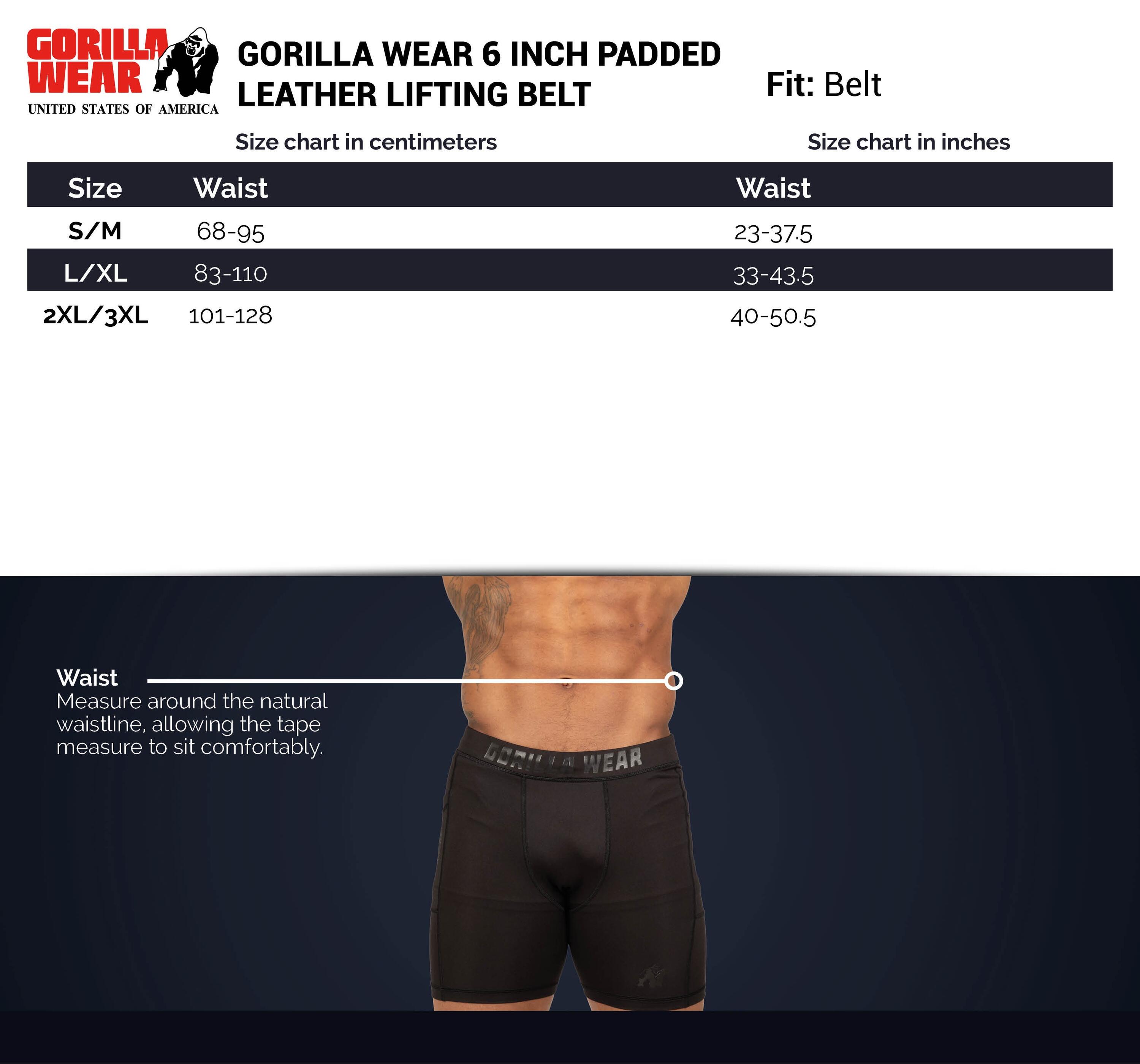 Gepolsterter 6-Zoll-Lederhebergürtel- Schwarz/Gold 3/6