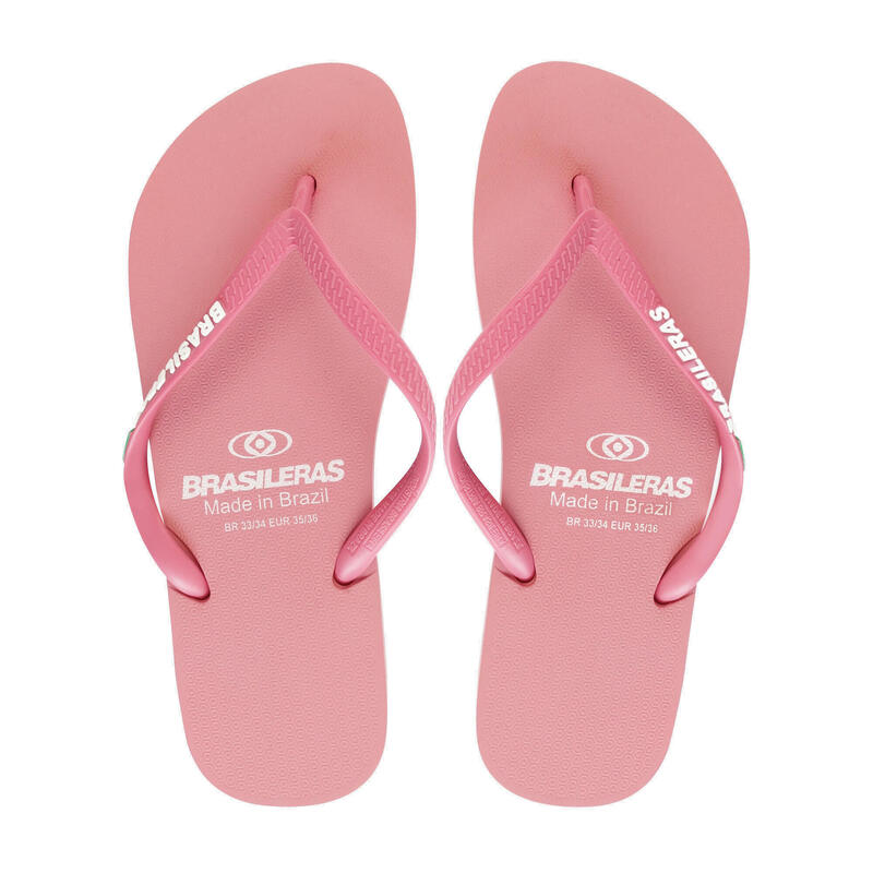 Tongs pour femmes Brasileras de couleur rose avec semelle en gomme