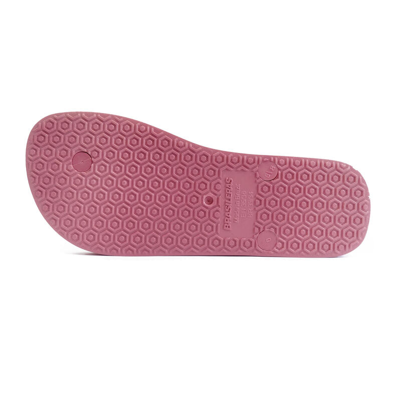 Tongs pour femmes Brasileras de couleur rose avec semelle en gomme