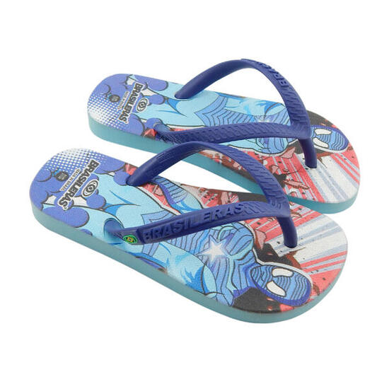 Chancla De Playa De Niño Brasileras Dedo Azul Suela De Goma