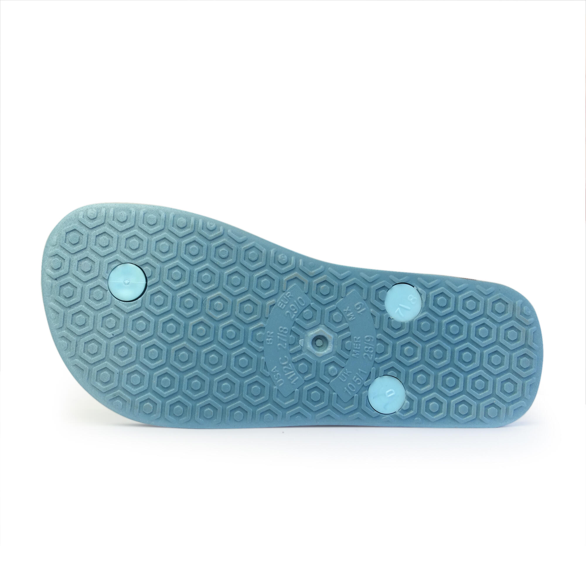 Strandslippers voor kinderen in lichtblauw met rubberen zolen 5/5