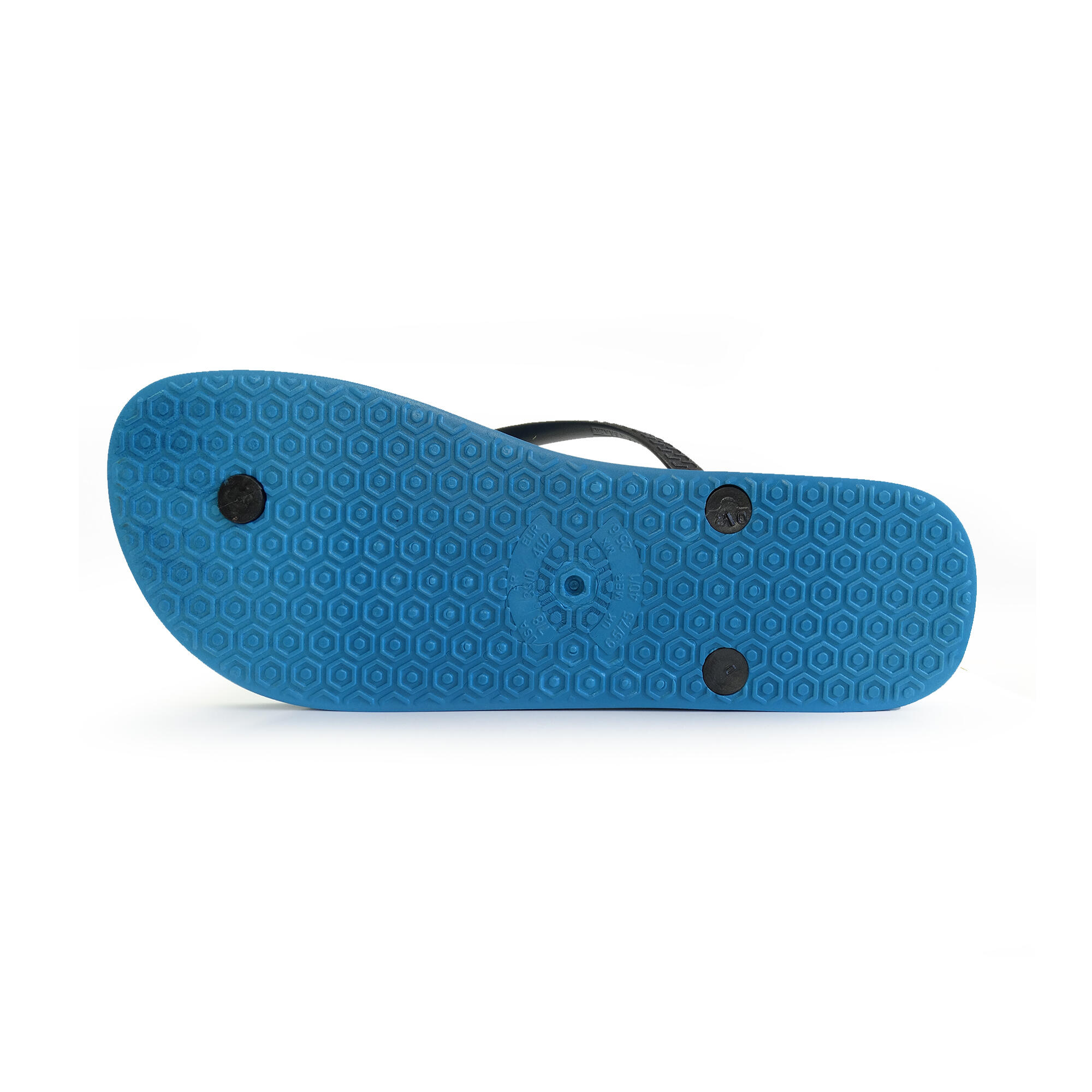 Tongs pour femme Brasileras de couleur bleu ciel et noir semelle en gomme 5/5
