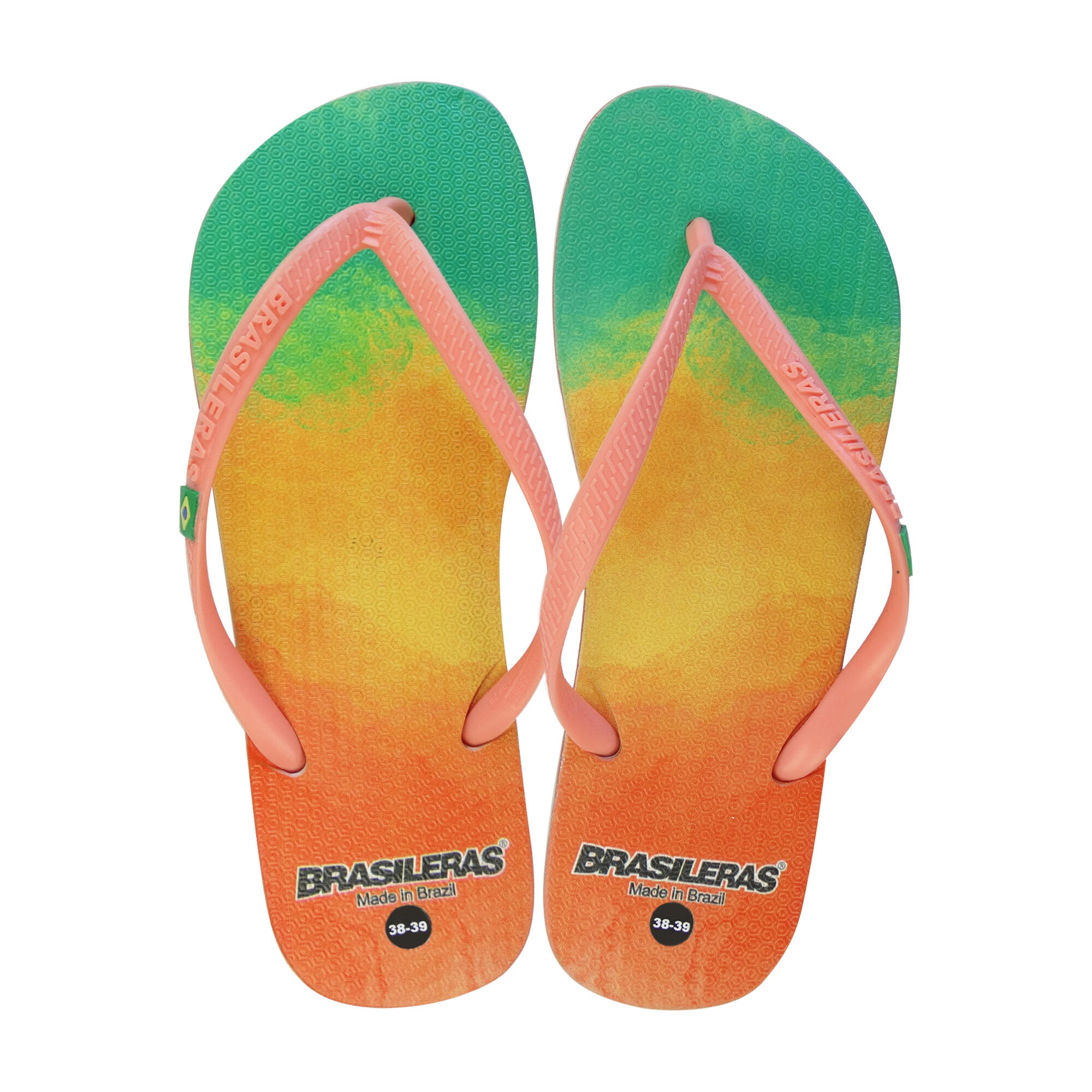 Brasileras dames teenslippers in roze met rubberen zolen 2/4