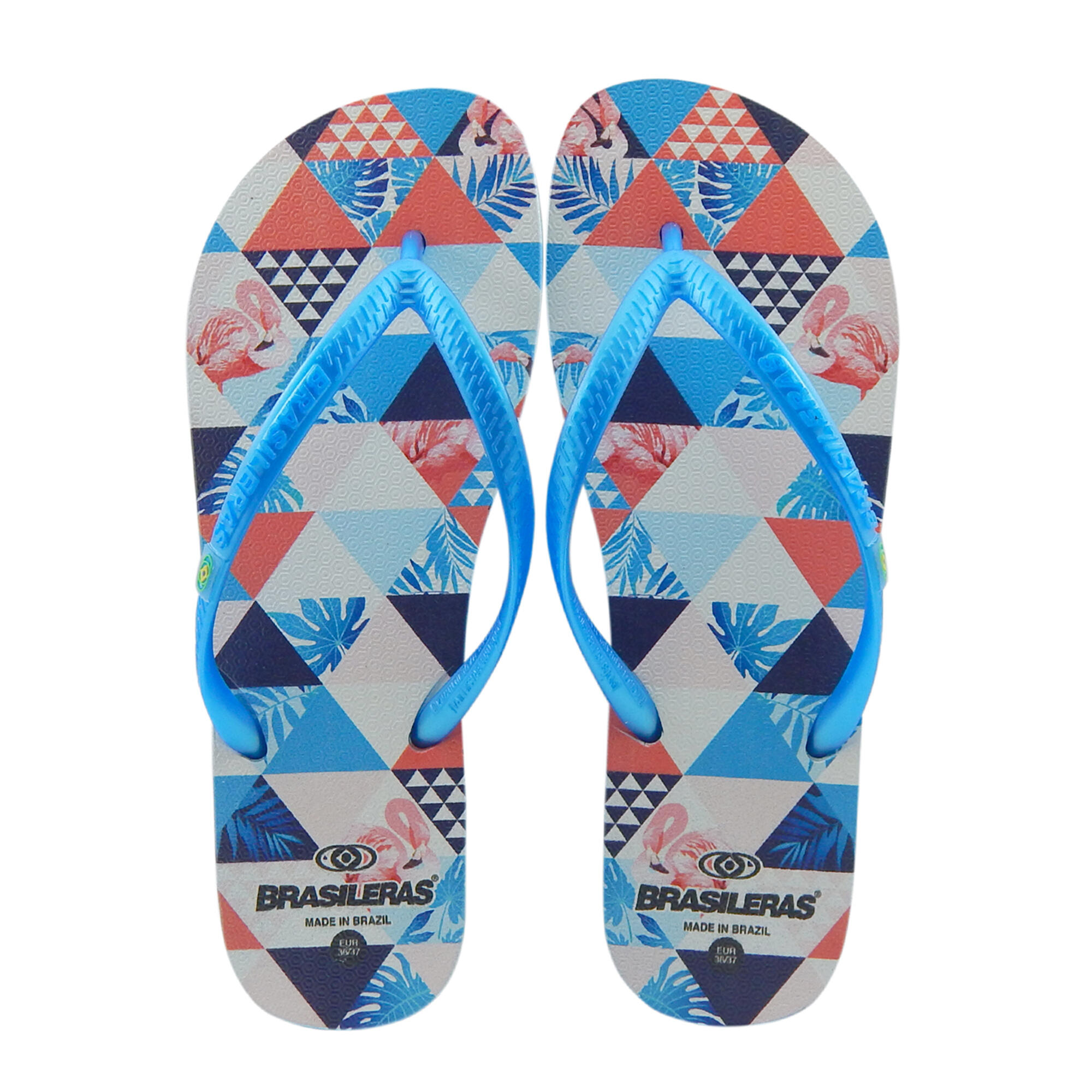 Tongs pour femme Brasileras de couleur bleu ciel avec semelle en gomme 2/5