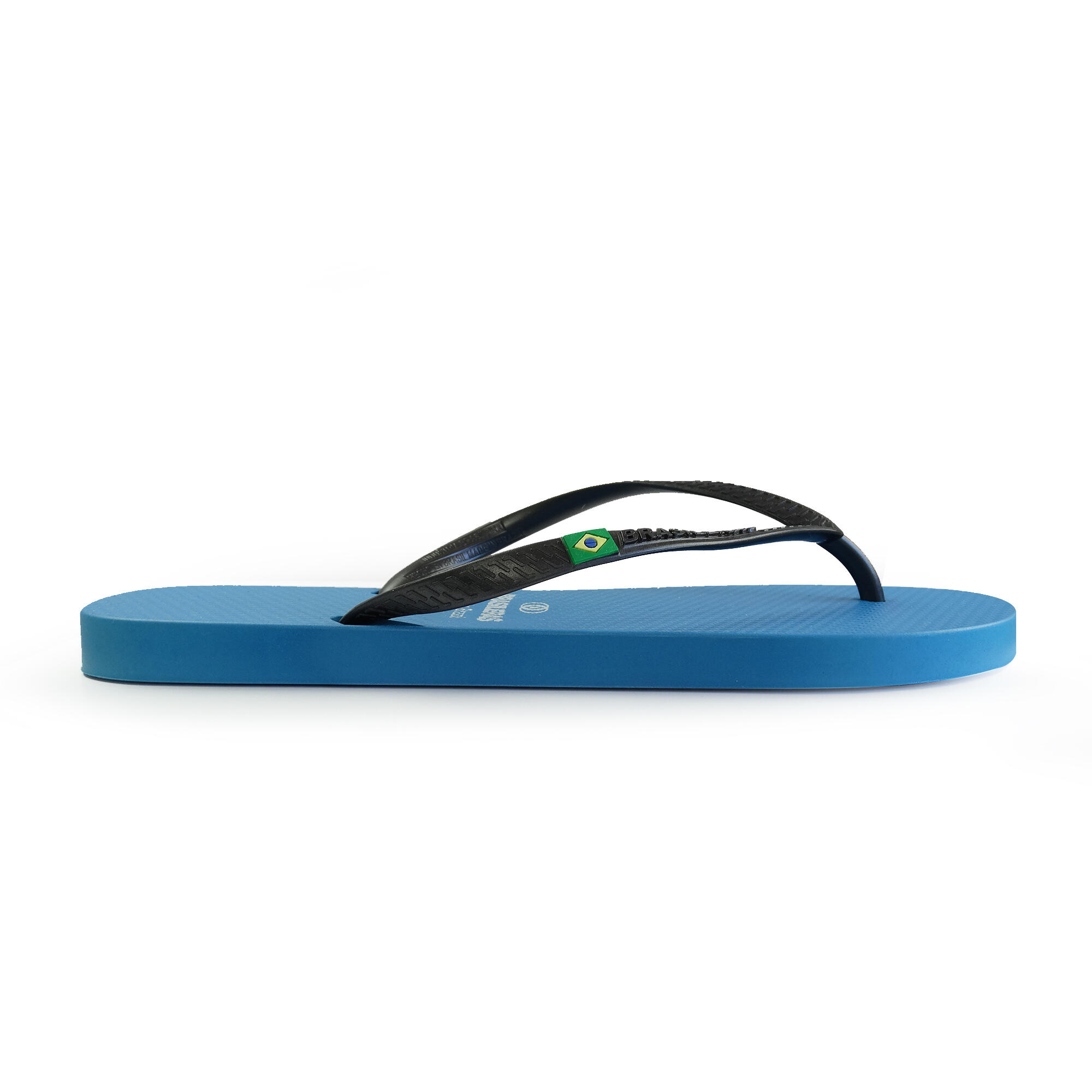 Tongs pour femme Brasileras de couleur bleu ciel et noir semelle en gomme 3/5