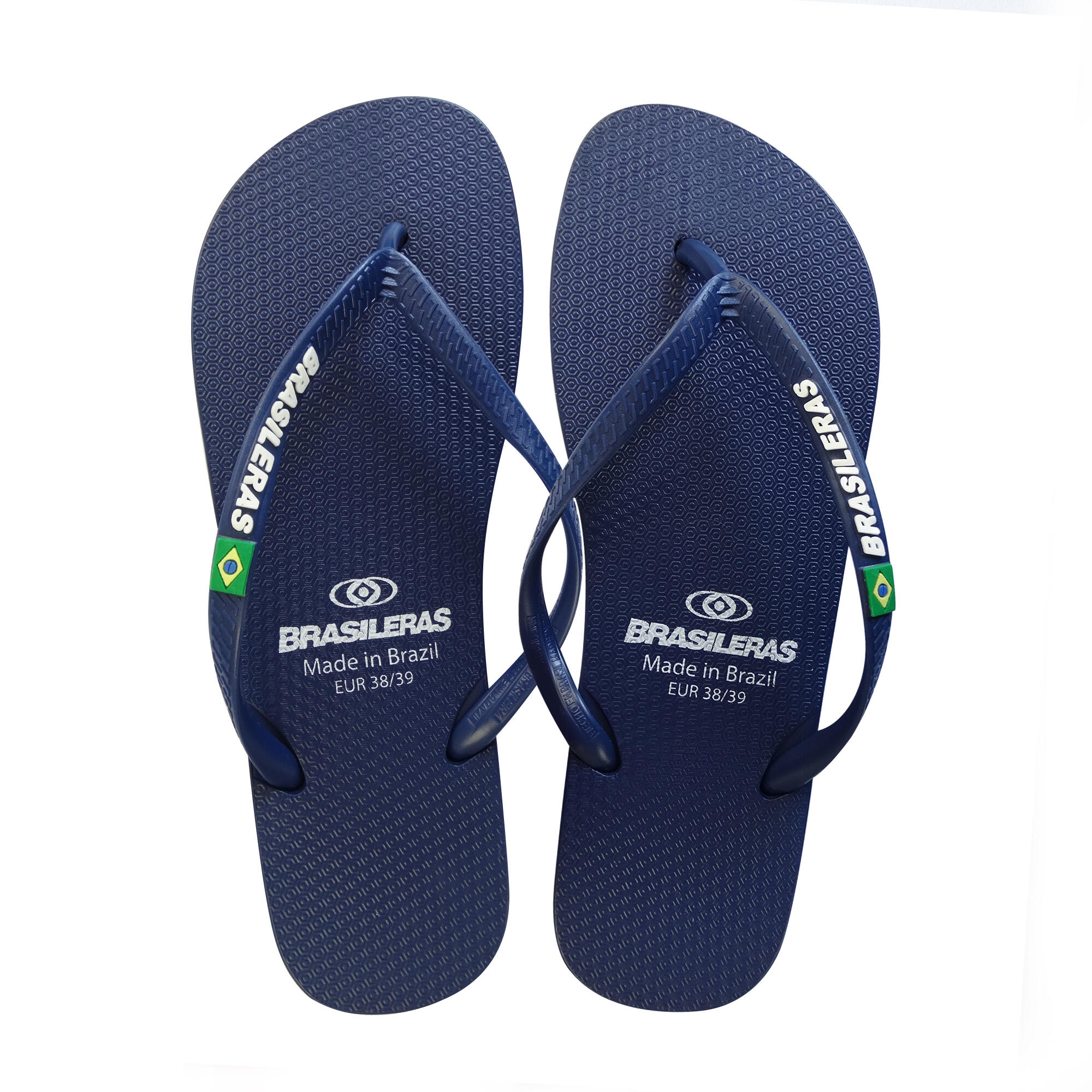Blauwe strandslippers voor dames met rubberen zolen 3/5