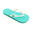 Tongs pour femmes Brasileras de couleur vert eau et blanc semelle en gomme