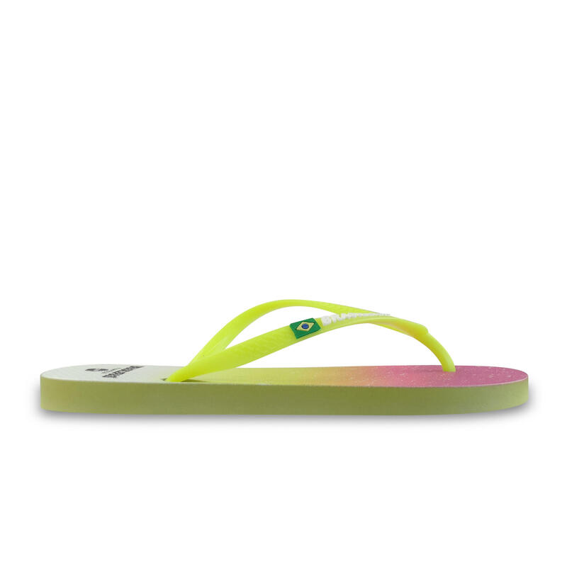 Tongs pour femmes Brasileras de couleur jaune avec semelle en gomme