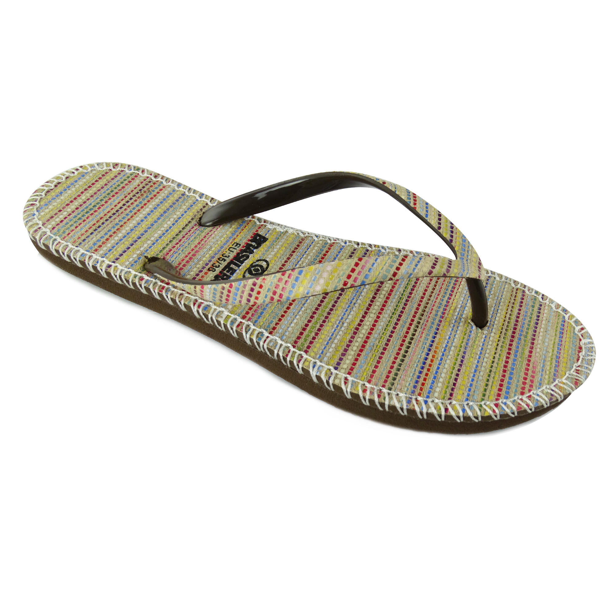 BRASILERAS Brasileras teenslippers voor dames in bruin met rubberen zolen