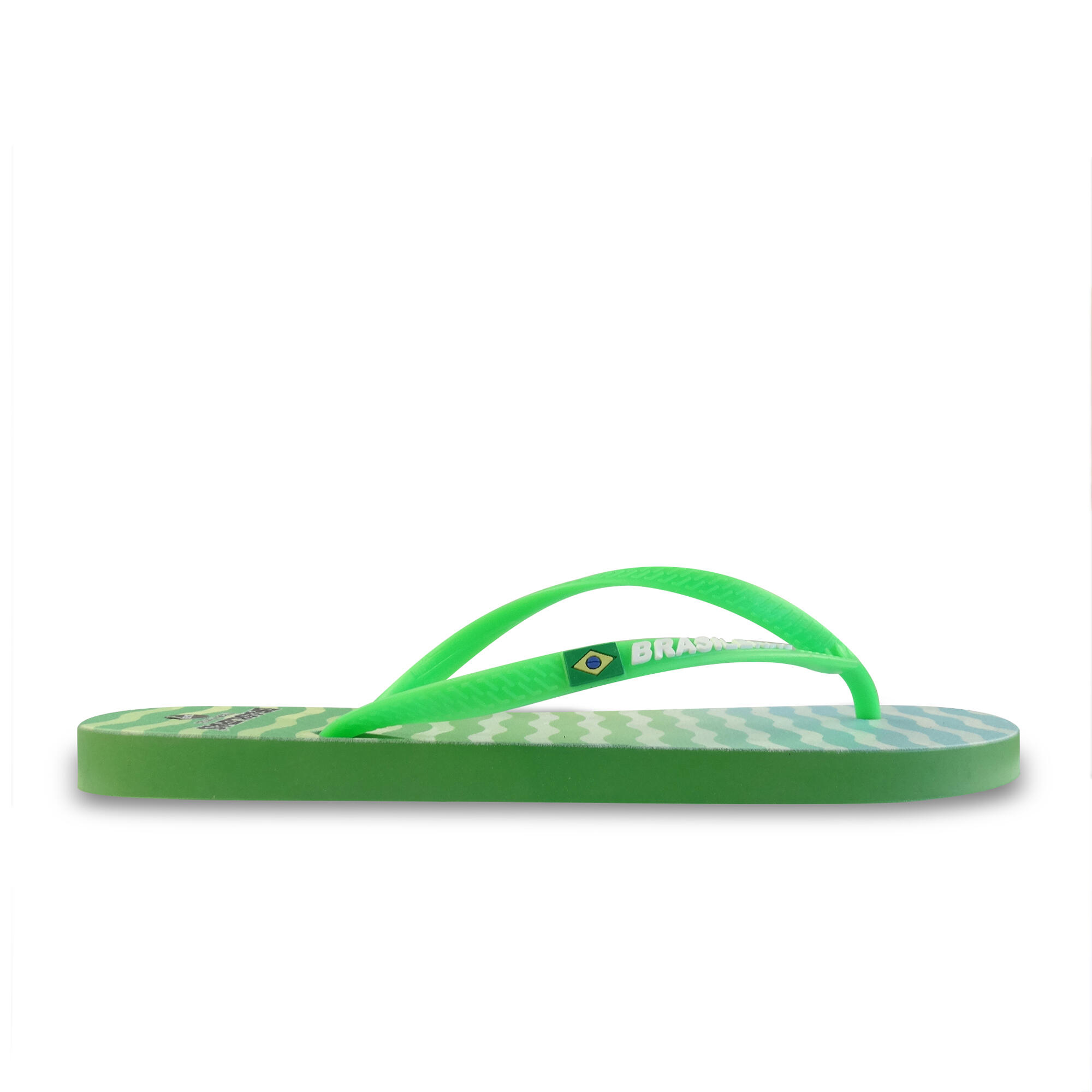 Tongs pour femme Brasileras vert avec semelle en gomme 3/4