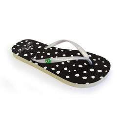 Tongs pour femmes Brasileras de couleur noir avec semelle en gomme