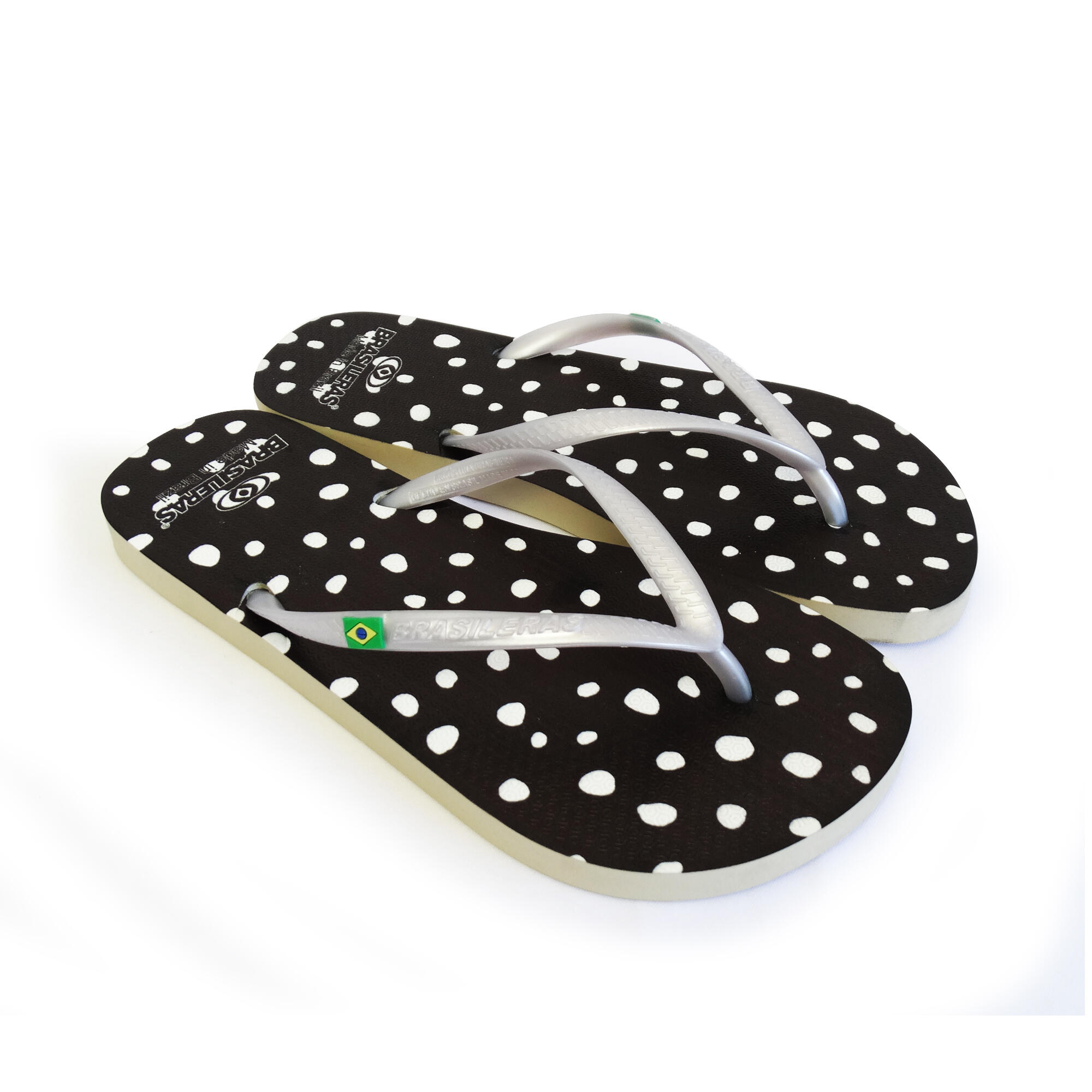 Tongs pour femme Brasileras de couleur noir avec semelle en gomme 4/5
