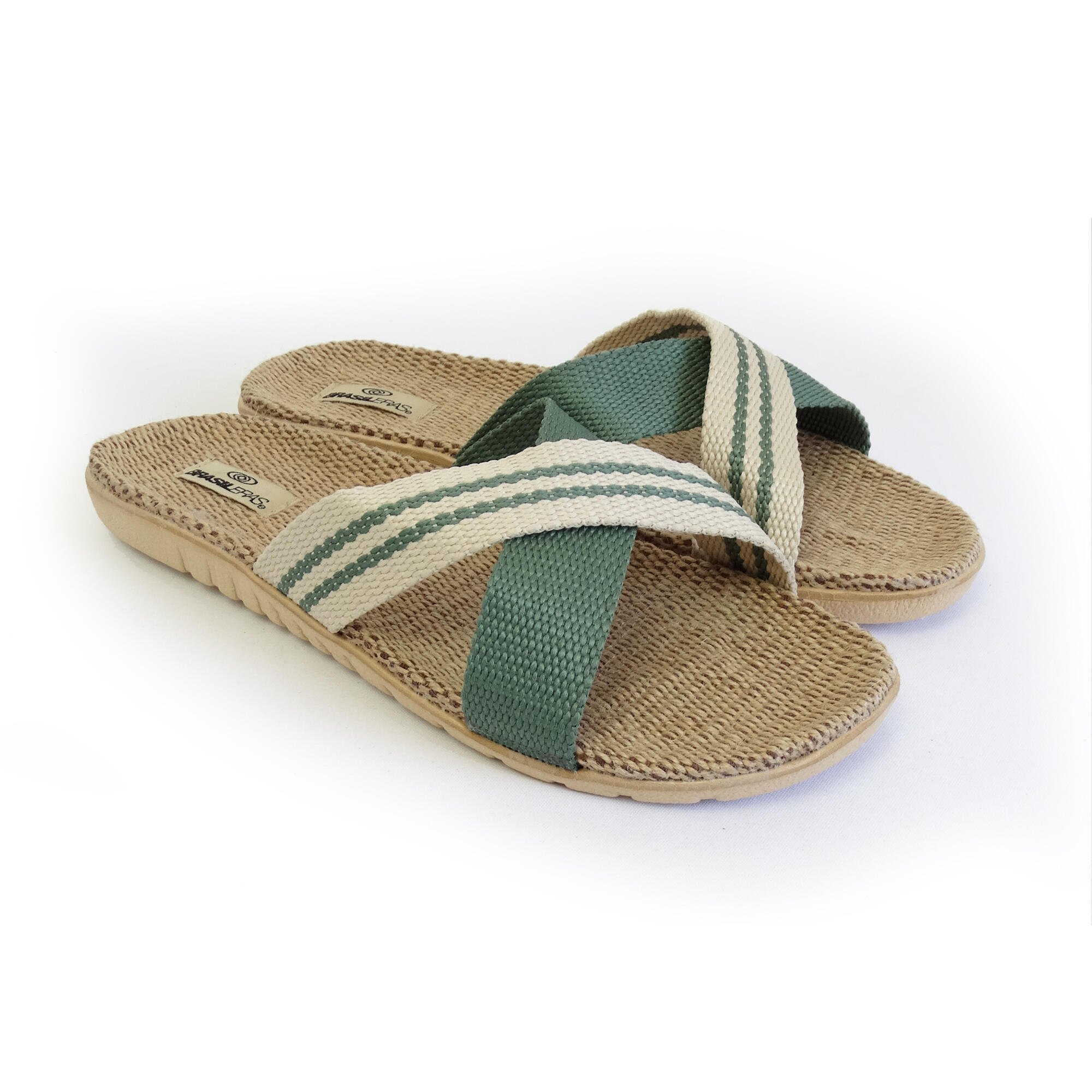 Sandales pour femme Brasileras de couleur vert avec semelle en gomme 3/5