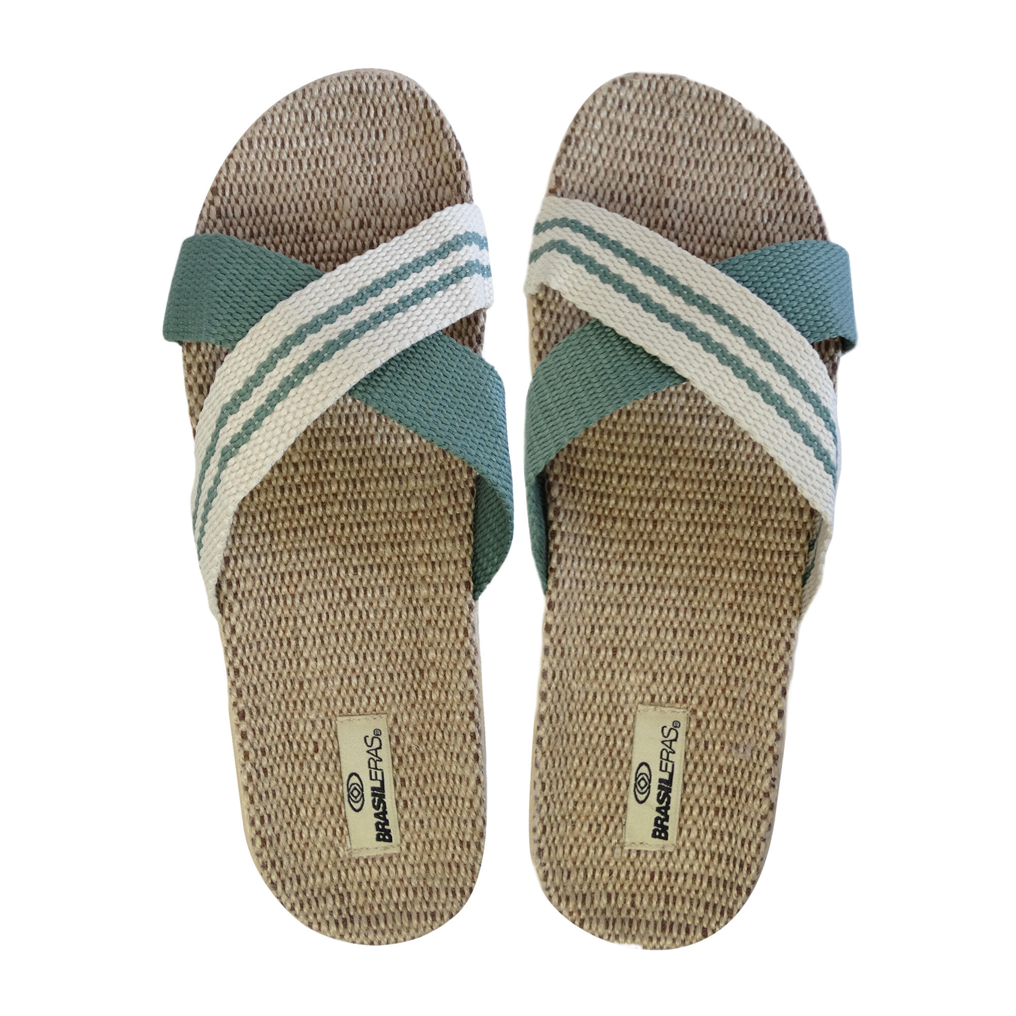 Sandales pour femme Brasileras de couleur vert avec semelle en gomme 4/5
