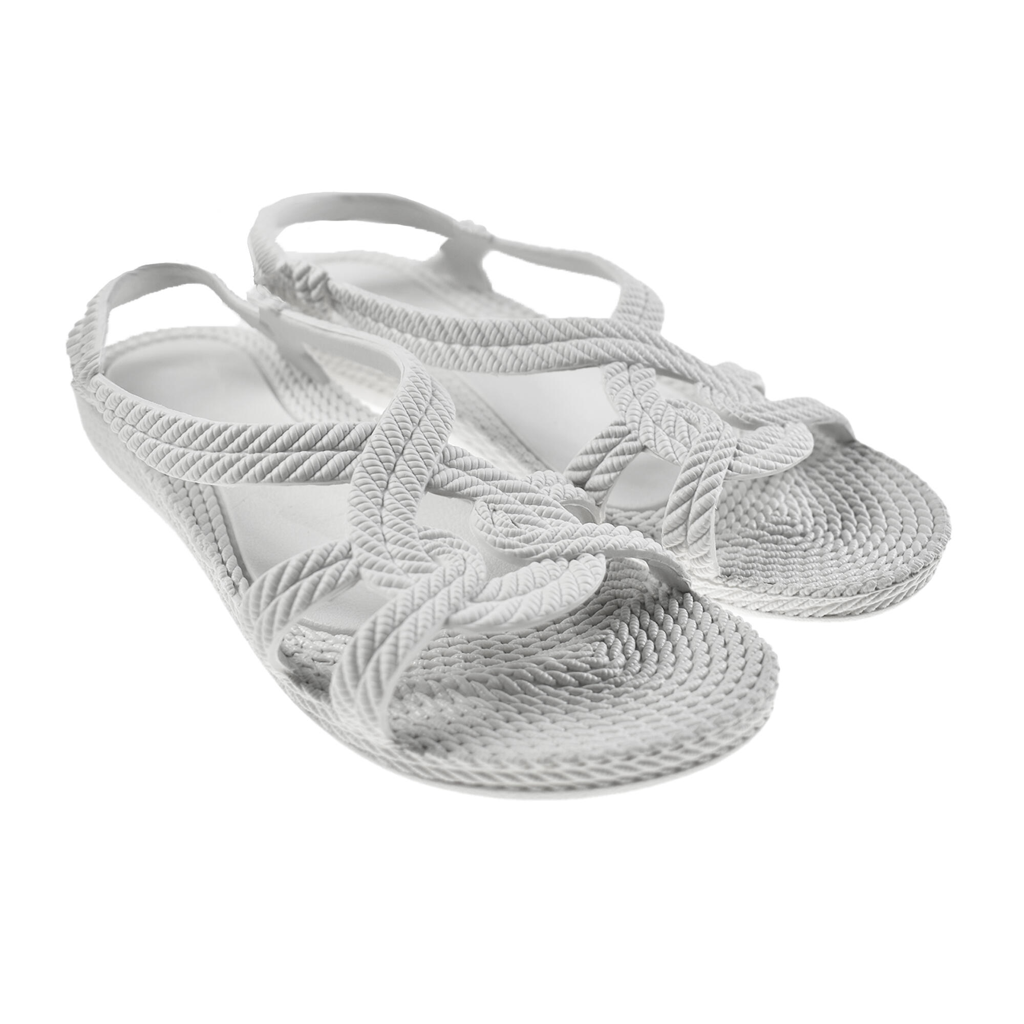 BRASILERAS Unisex strandslippers in wit met rubberen zolen
