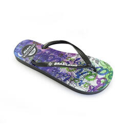 Tongs pour femmes Brasileras de couleur gris avec semelle en gomme