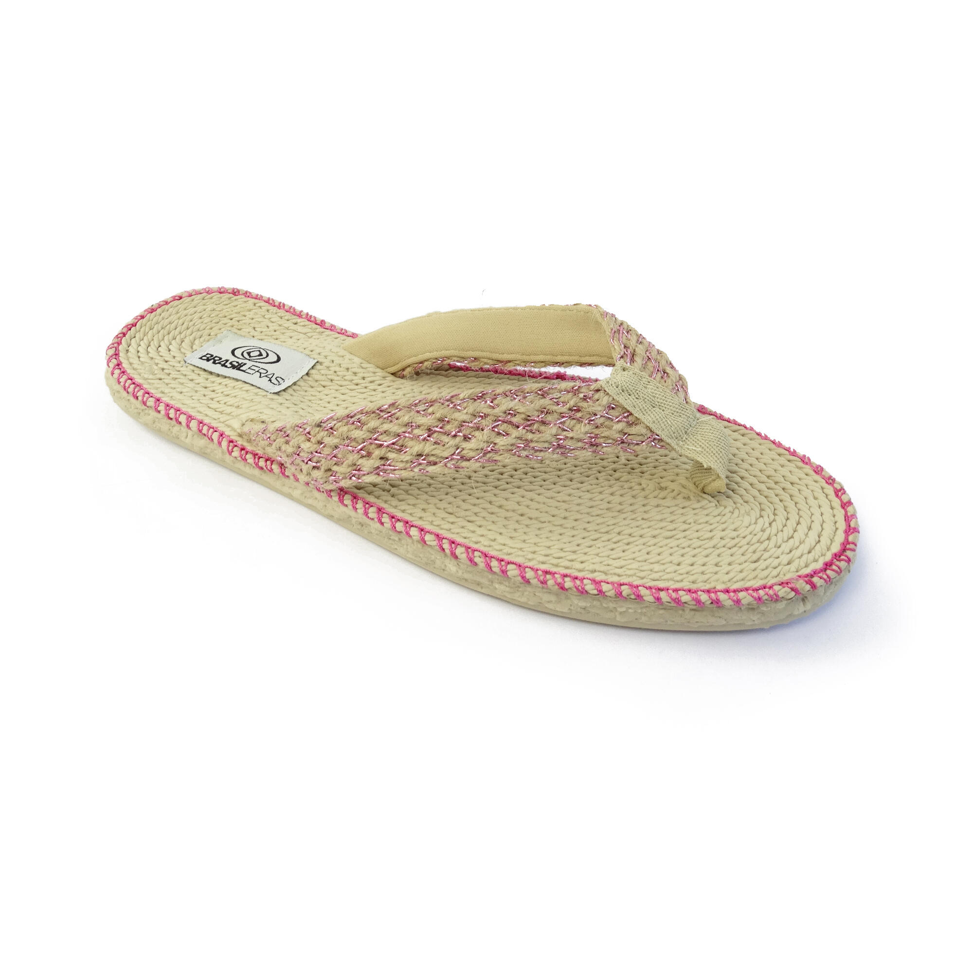 BRASILERAS Brasileras dames teenslippers in fuchsia kleur met rubberen zool