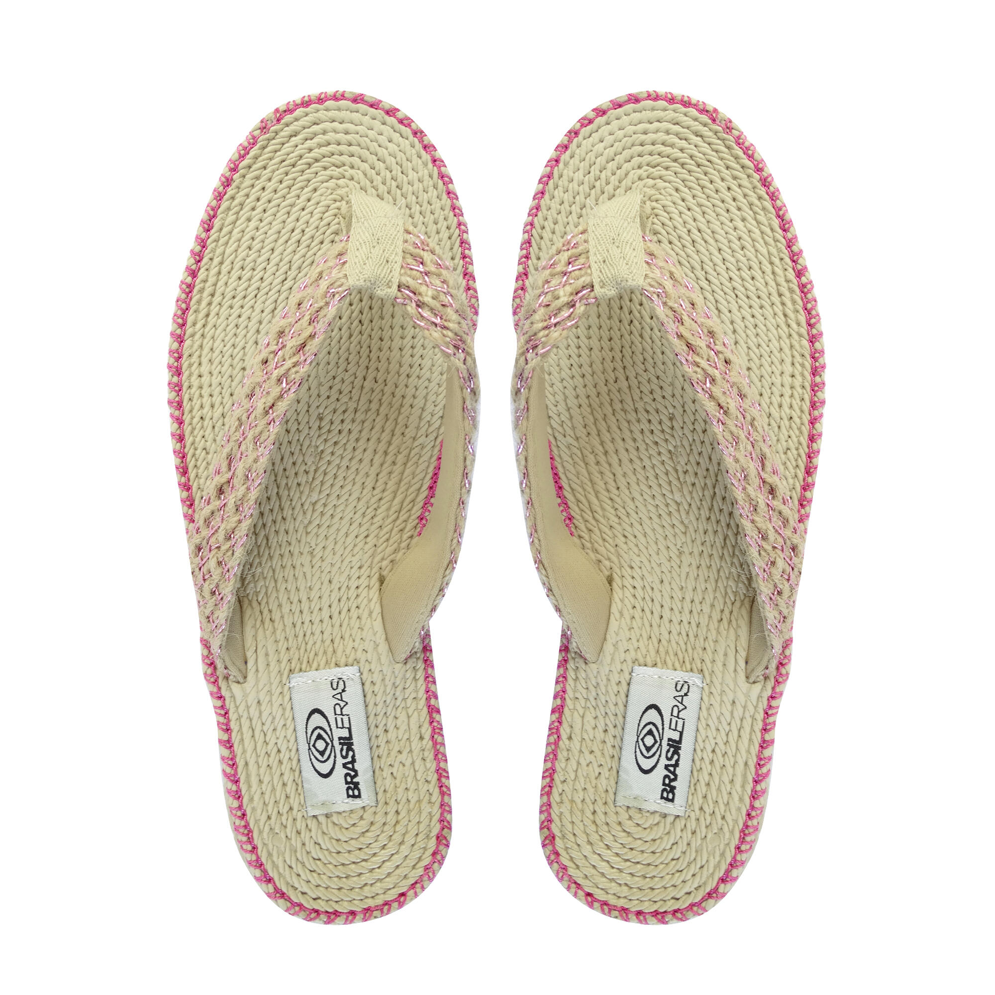 Brasileras dames teenslippers in fuchsia kleur met rubberen zool 3/5