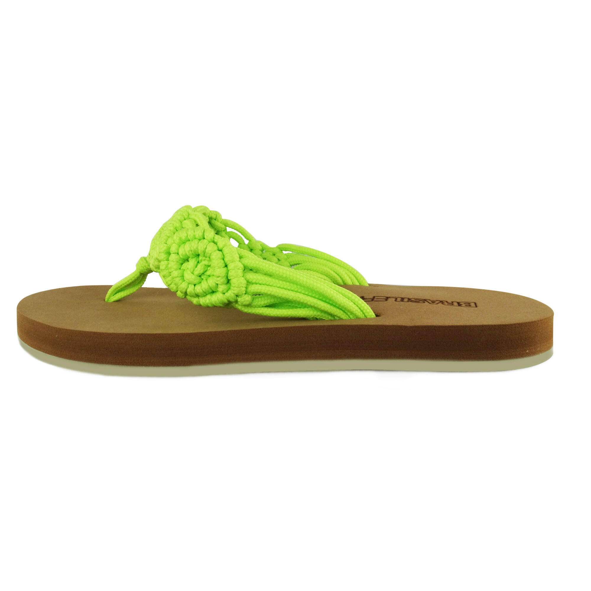 Tongs pour femme Brasileras de couleur vert avec semelle en gomme 2/4