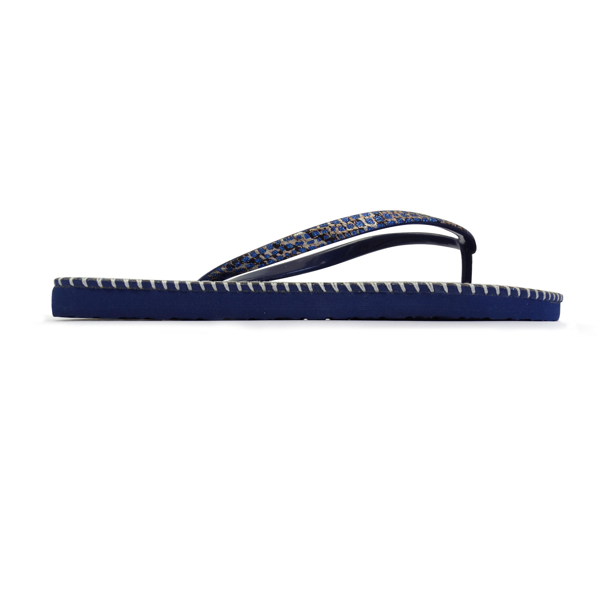 Espadrillas blu da donna con suola in gomma 3/5