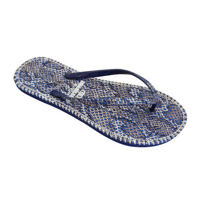 Espadrillas blu da donna con suola in gomma