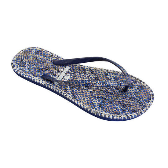 Espadrillas blu da donna con suola in gomma