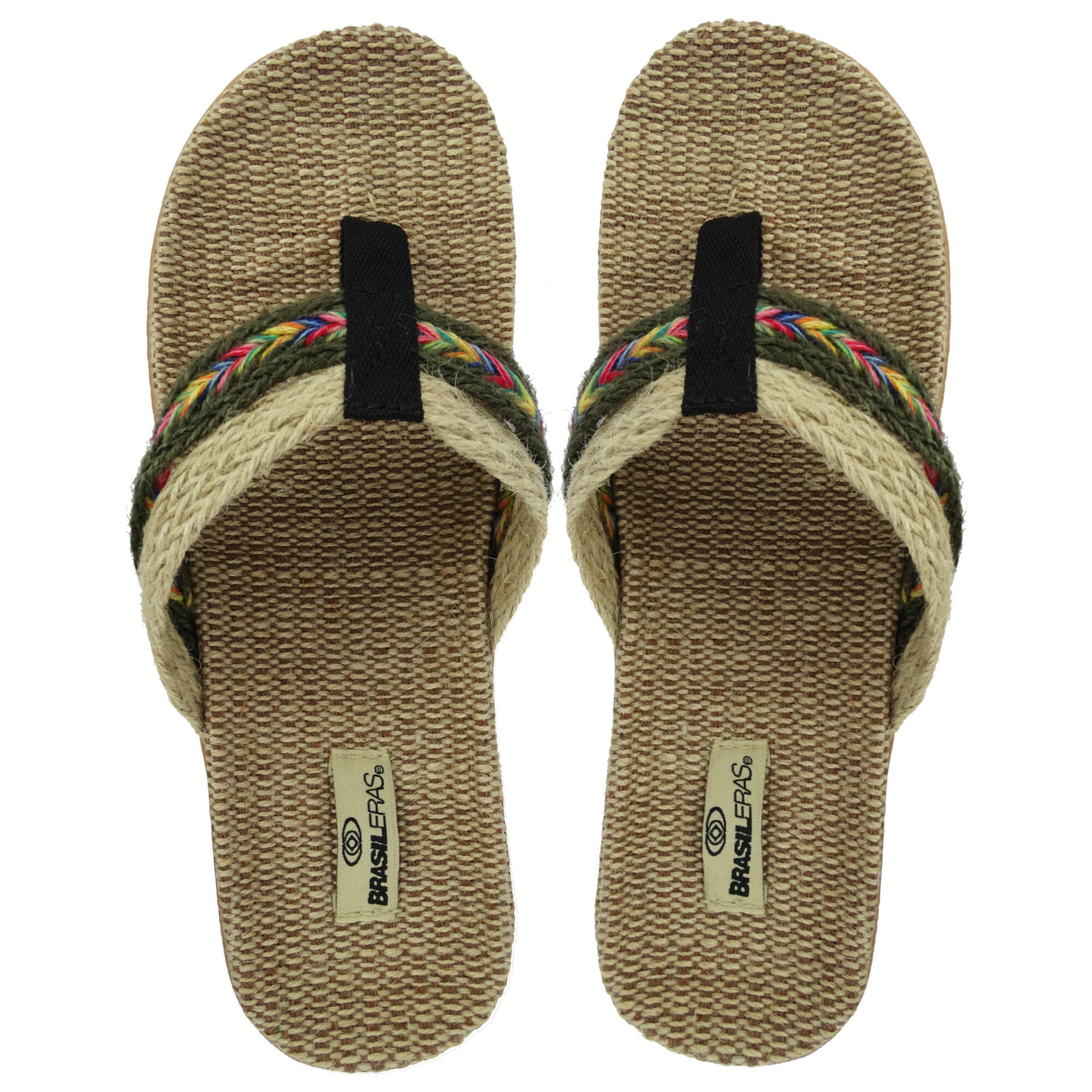 Sandales pour femme Brasileras de couleur vert avec semelle en gomme 3/3