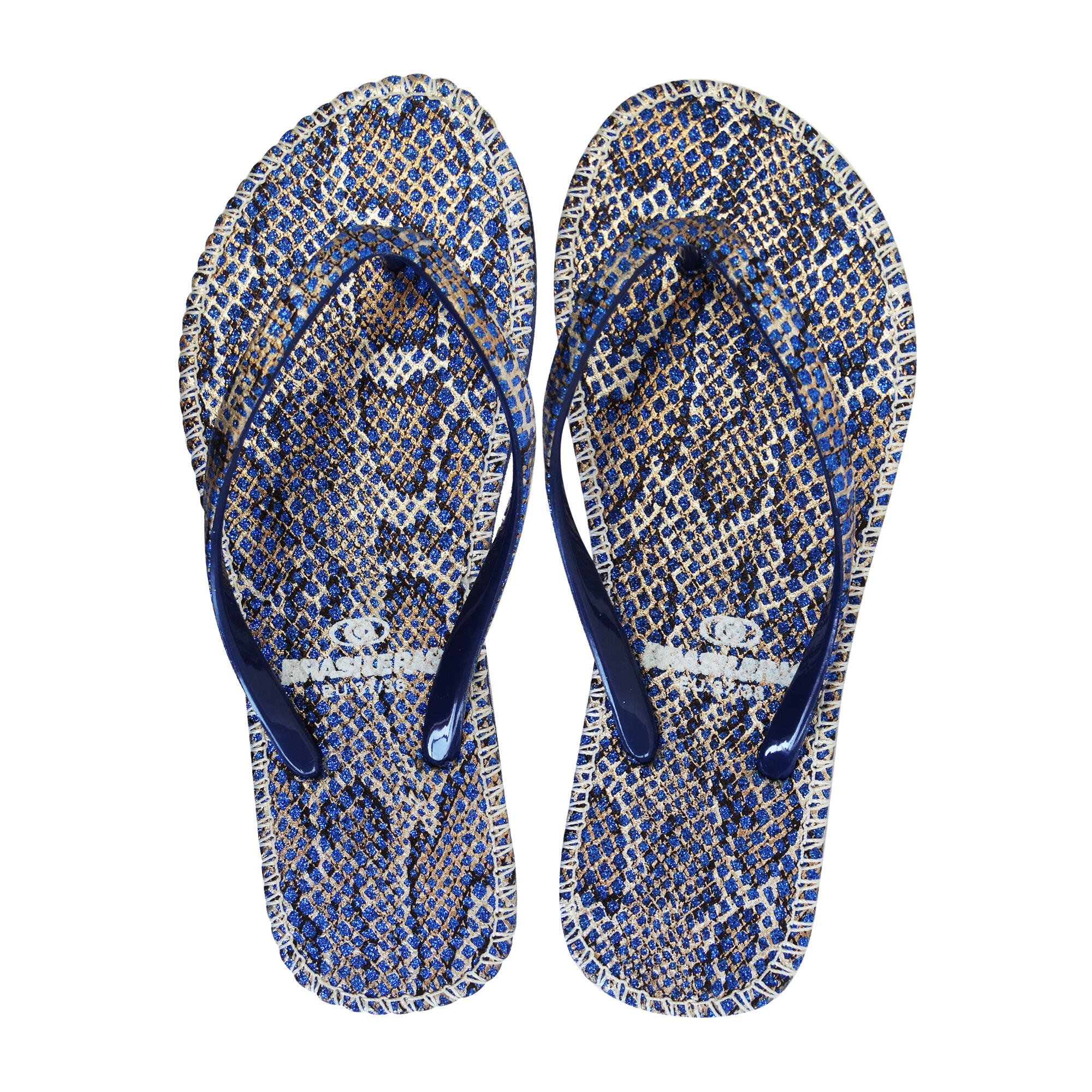 Espadrillas blu da donna con suola in gomma 2/5