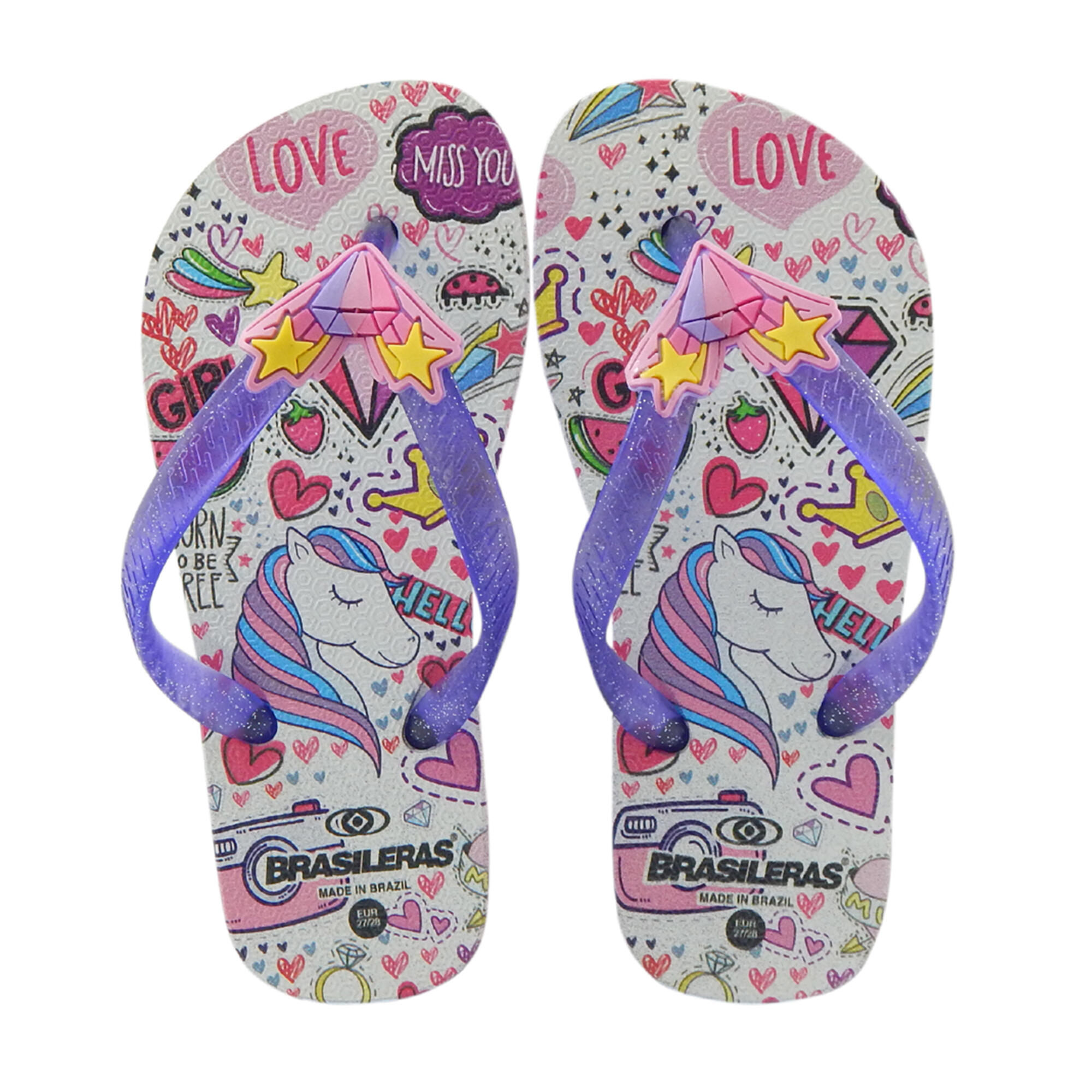 Tongs pour Enfants Brasileras de couleur violet avec semelle en gomme 2/5