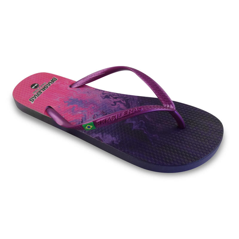 Tongs pour femmes Brasileras de couleur violet avec semelle en gomme