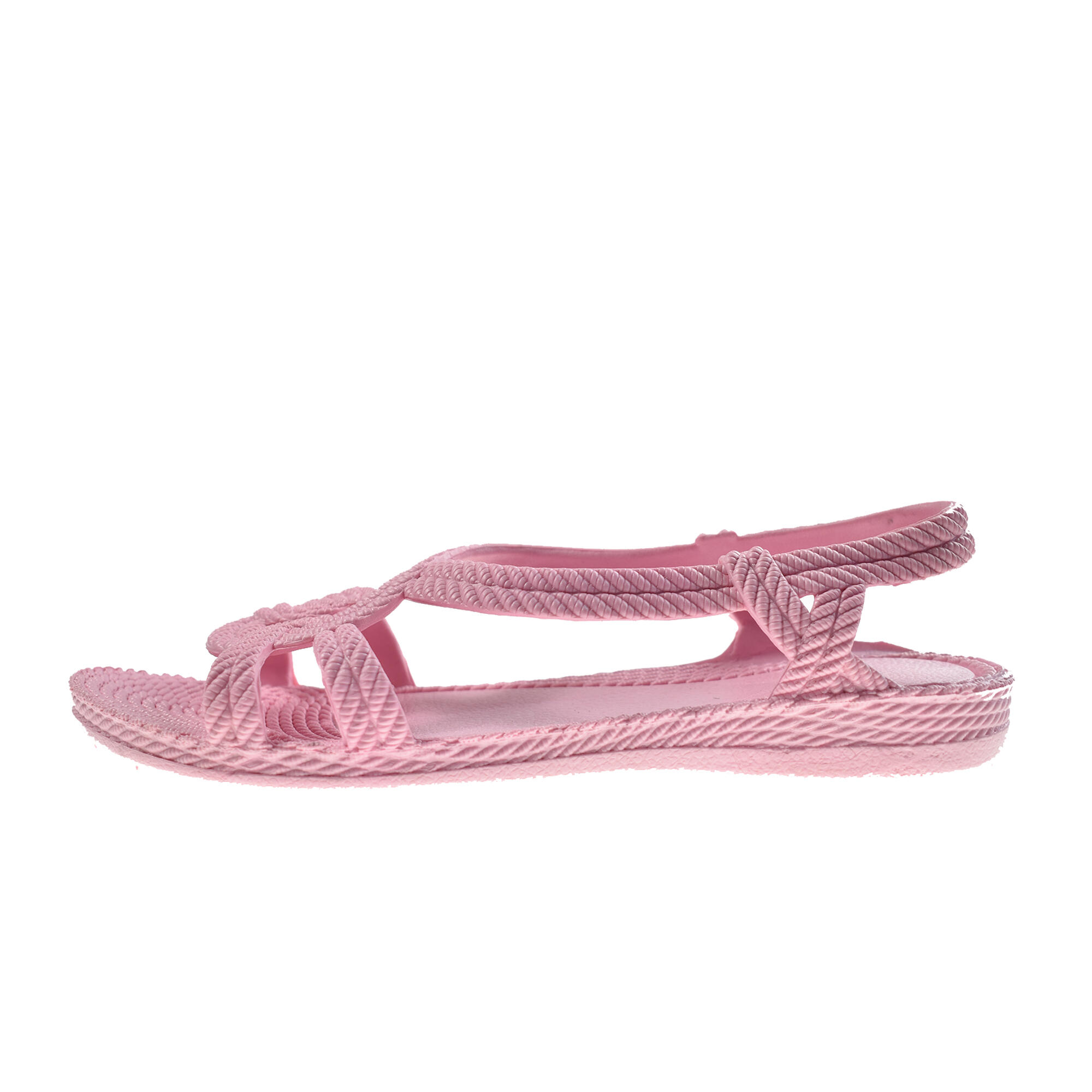 Unisex strandslippers in roze met rubberen zolen 4/8