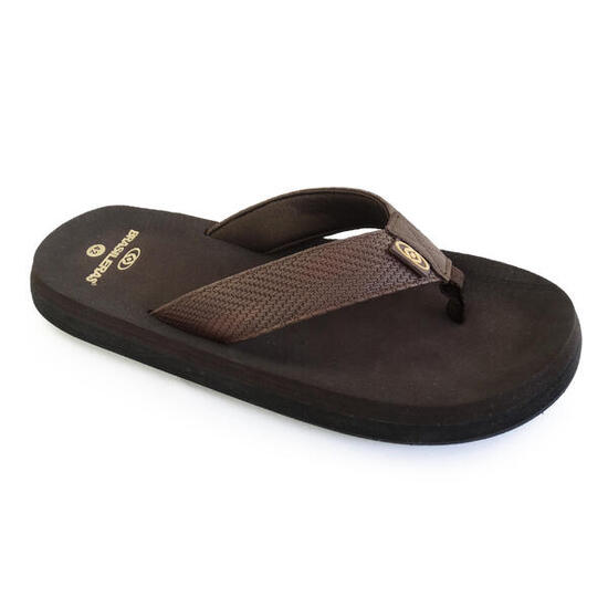 Infradito da spiaggia da uomo in nero con suola in gomma