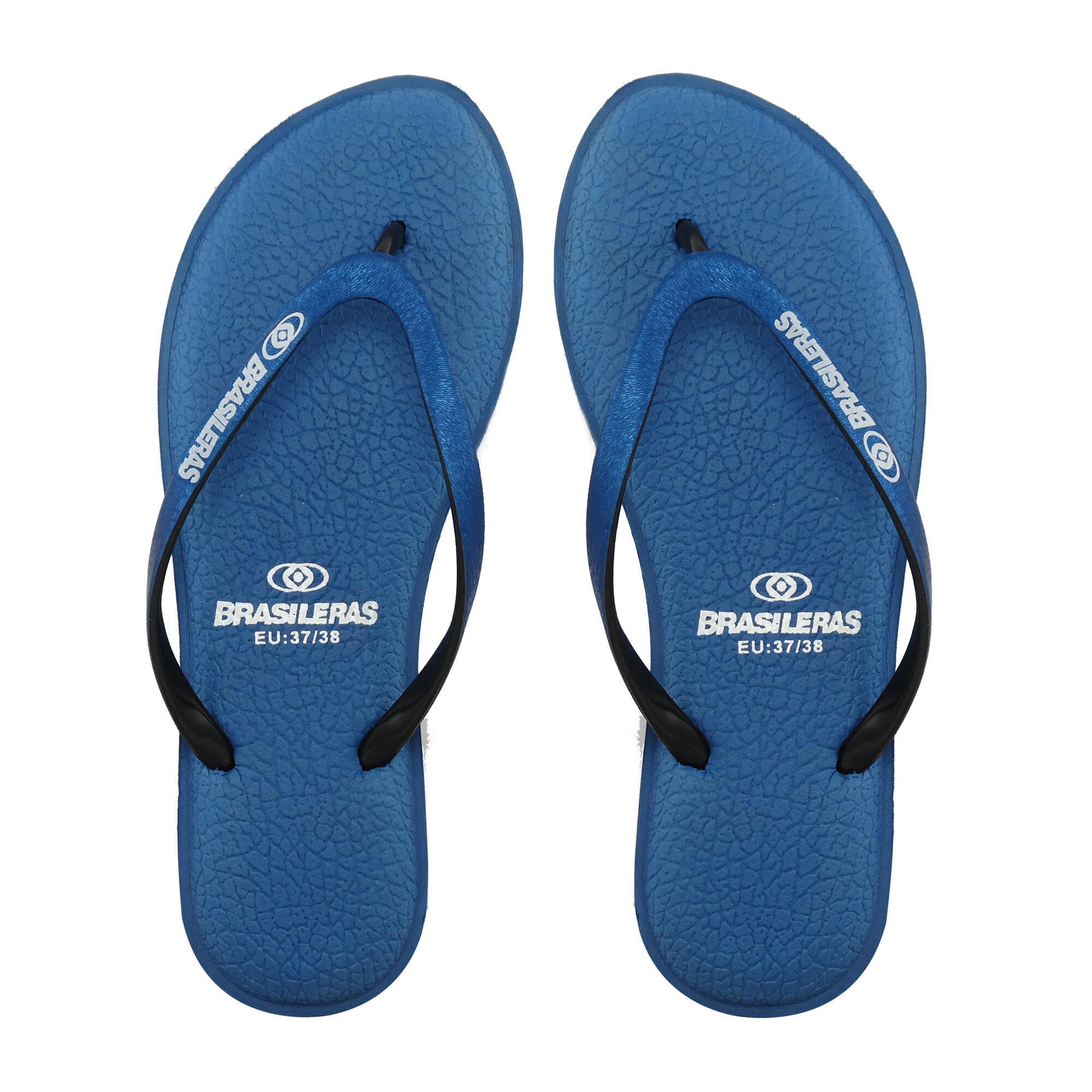 Tongs pour femme Brasileras de couleur bleu avec semelle en gomme 3/4