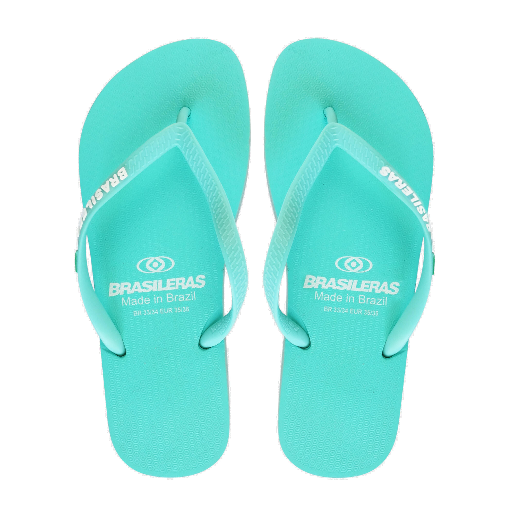 Damesstrandslippers in aquagroen met rubberen zolen 2/5