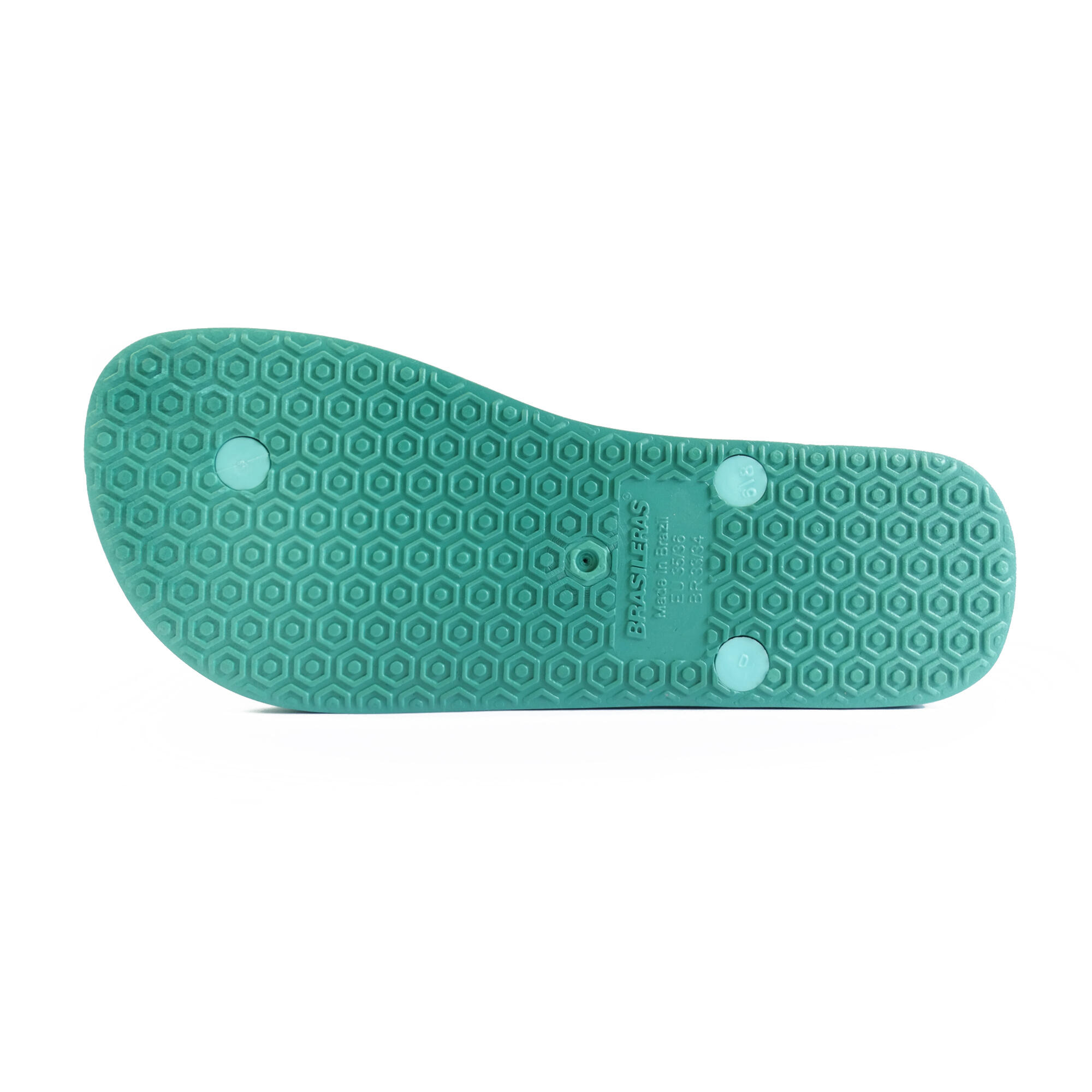 Damesstrandslippers in aquagroen met rubberen zolen 4/5