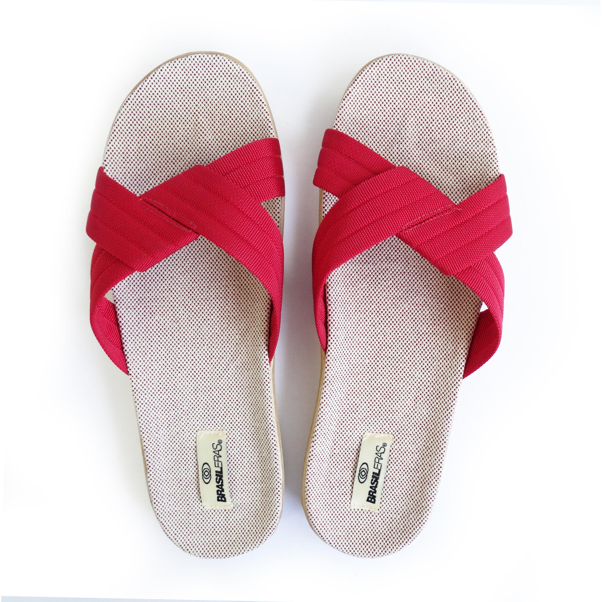 Sandales pour femme Brasileras de couleur rouge avec semelle en gomme 4/5