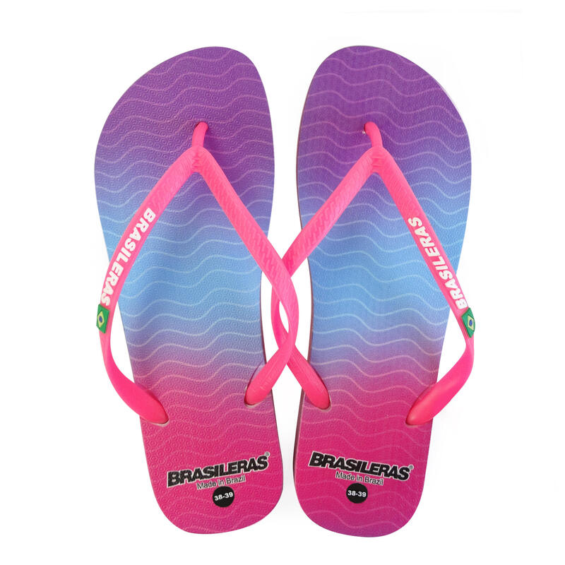 Tongs pour femmes Brasileras de couleur fushia avec semelle en gomme