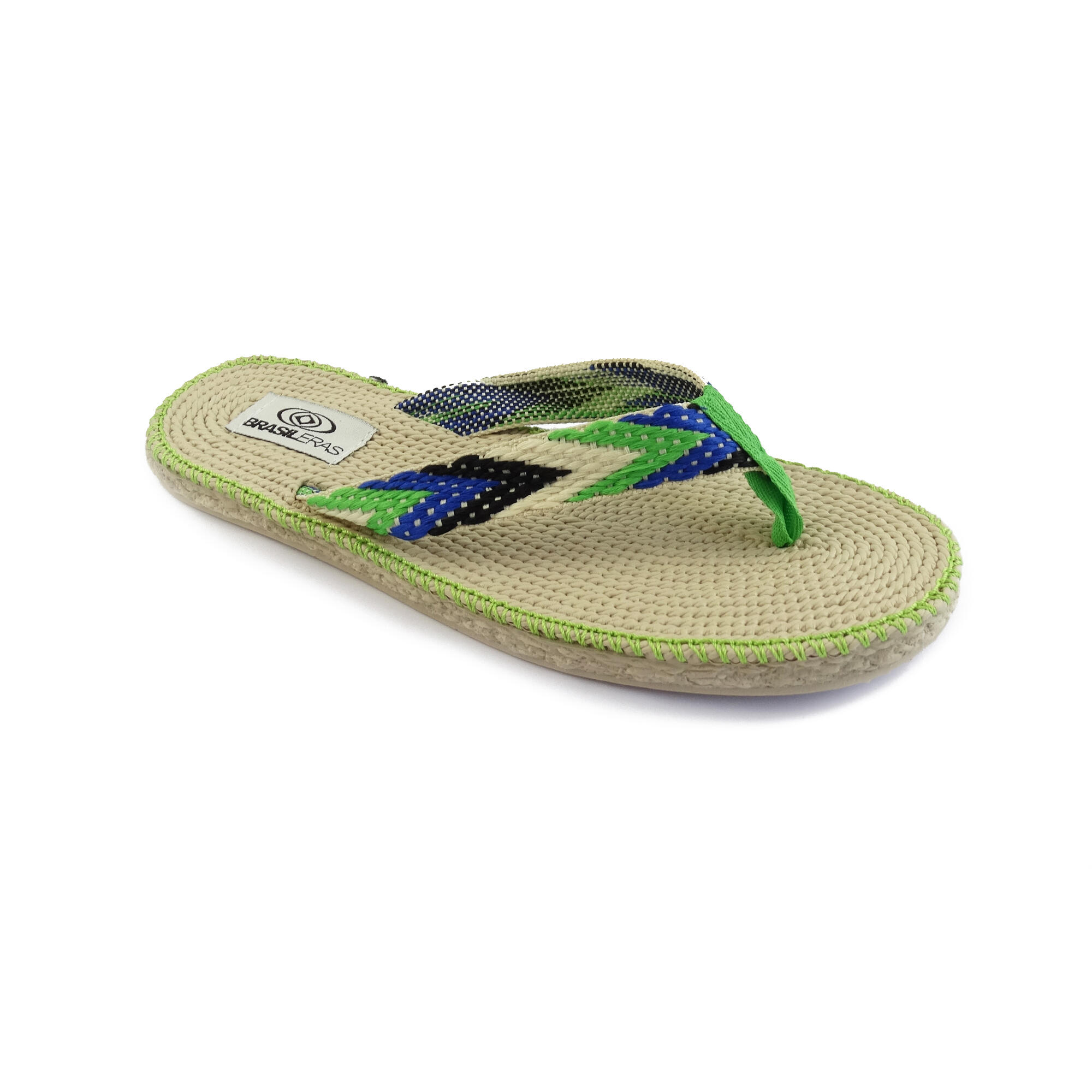 BRASILERAS Strandslippers voor dames in groen met rubberen zolen